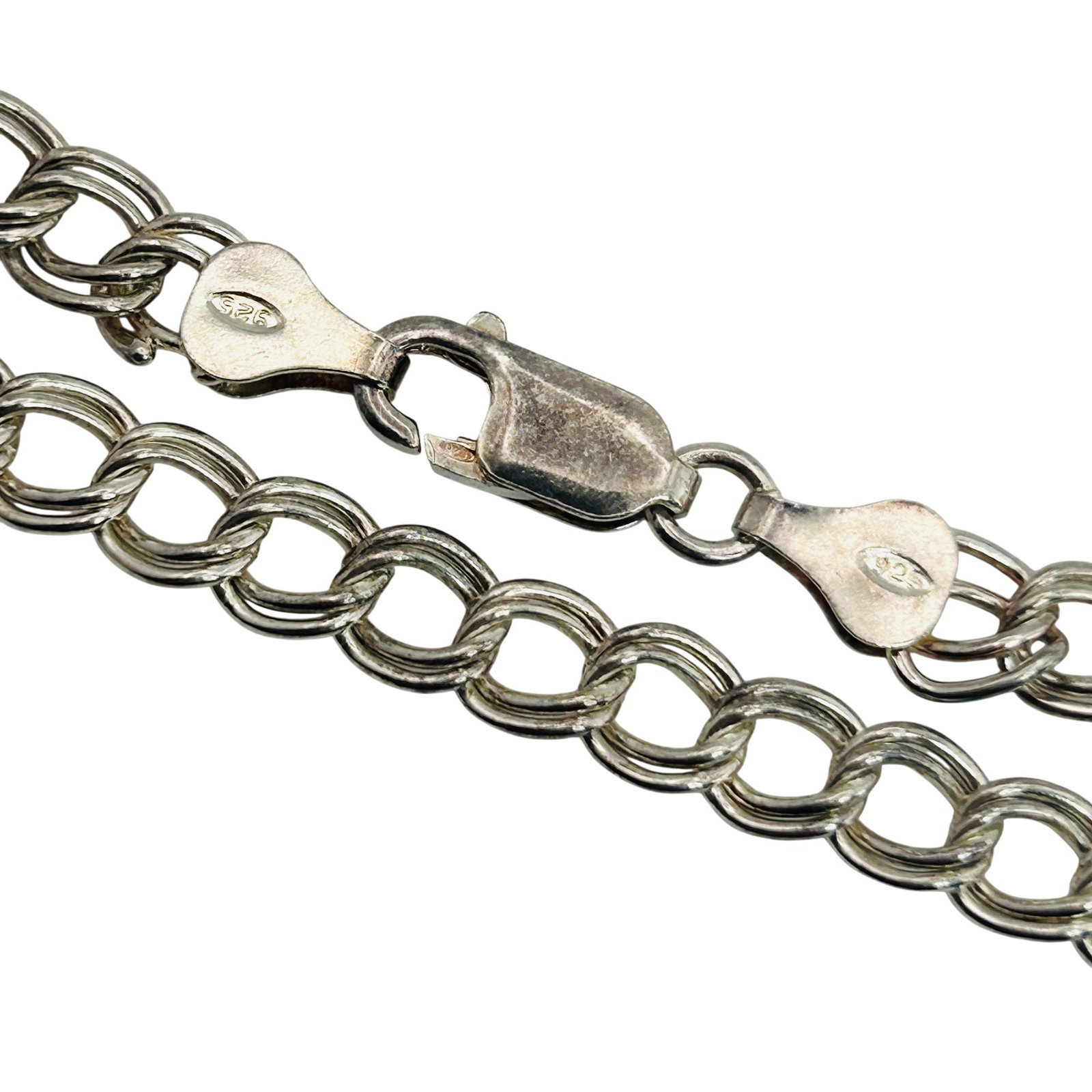 Italy Sterling Double Curb Chain Bracelet (1 of 5)