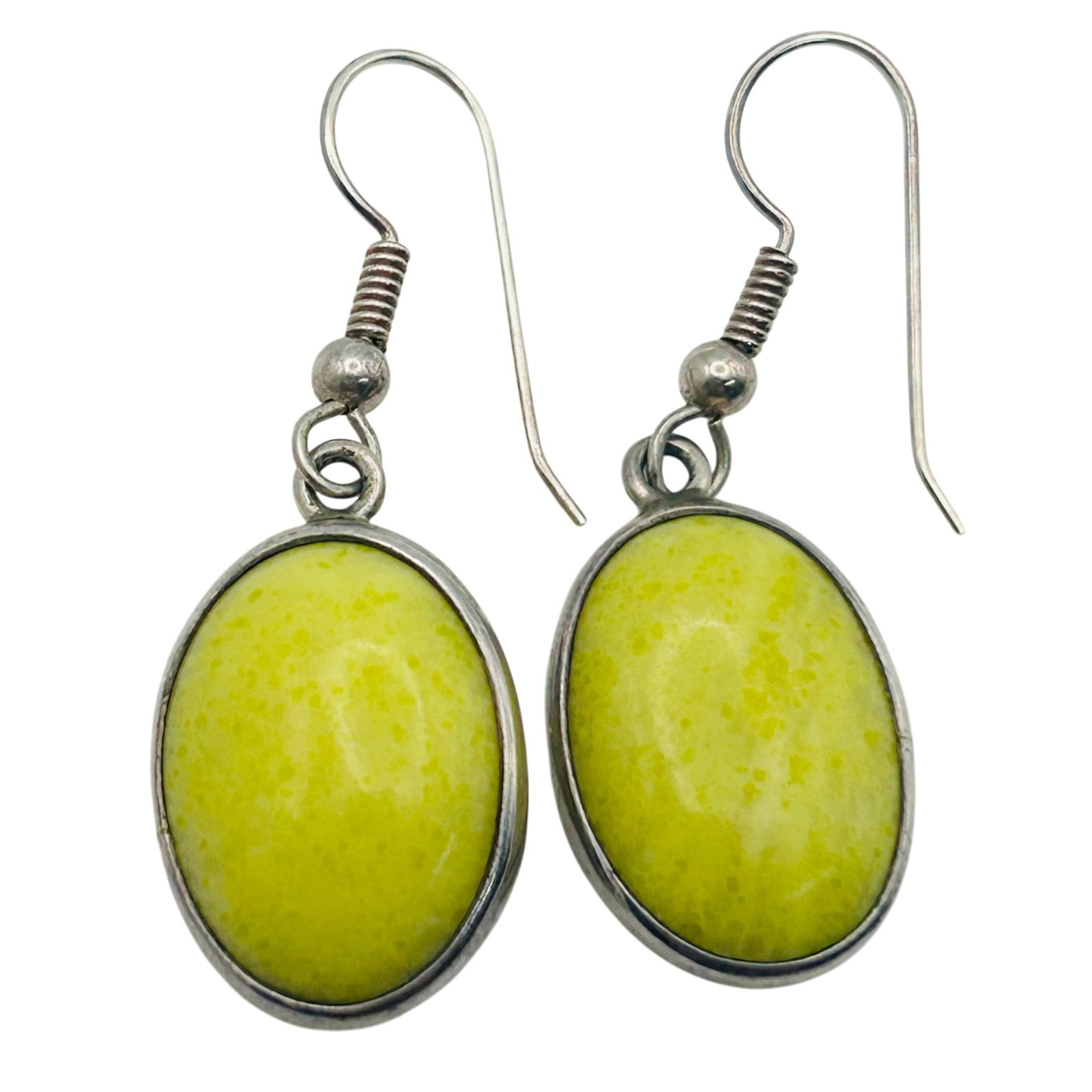 Signed 950 Silver Yellow Jasper Earrings (1 of 5)