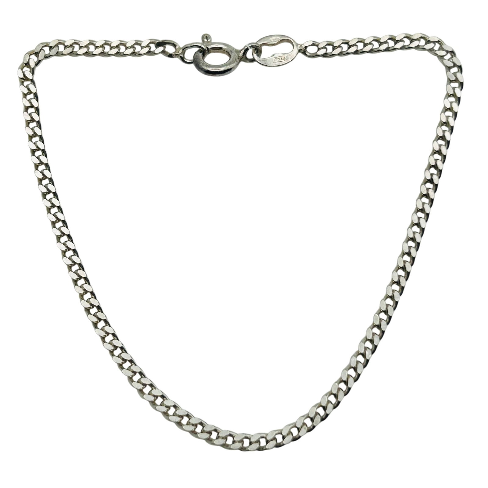 Signed Italy Sterling Curb Chain Bracelet (1 of 6)
