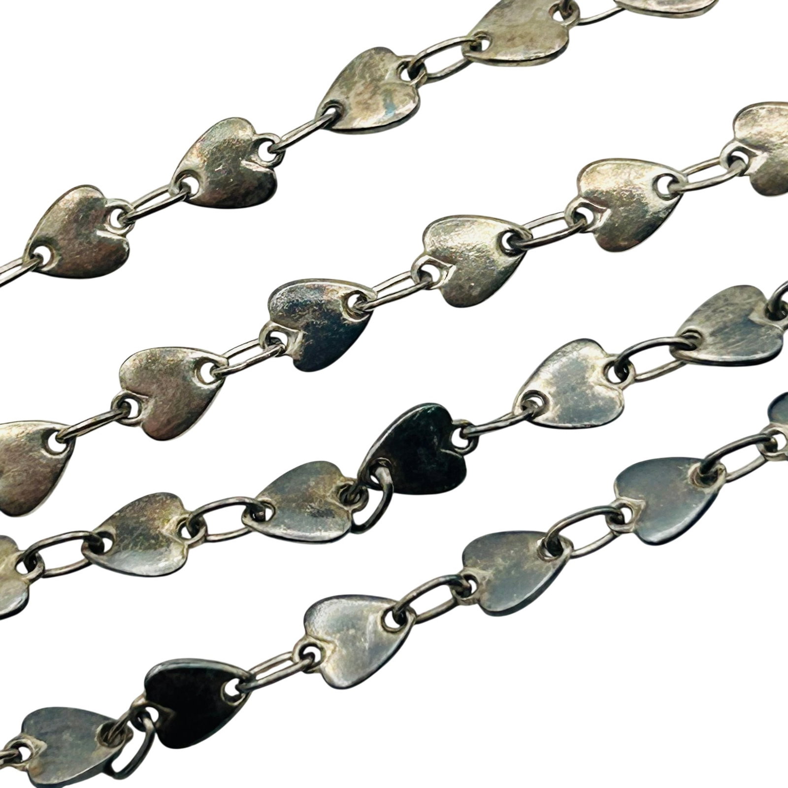 Italy Sterling Heart Chain Necklace: Italy Sterling Heart Chain Necklace. 9.4g
