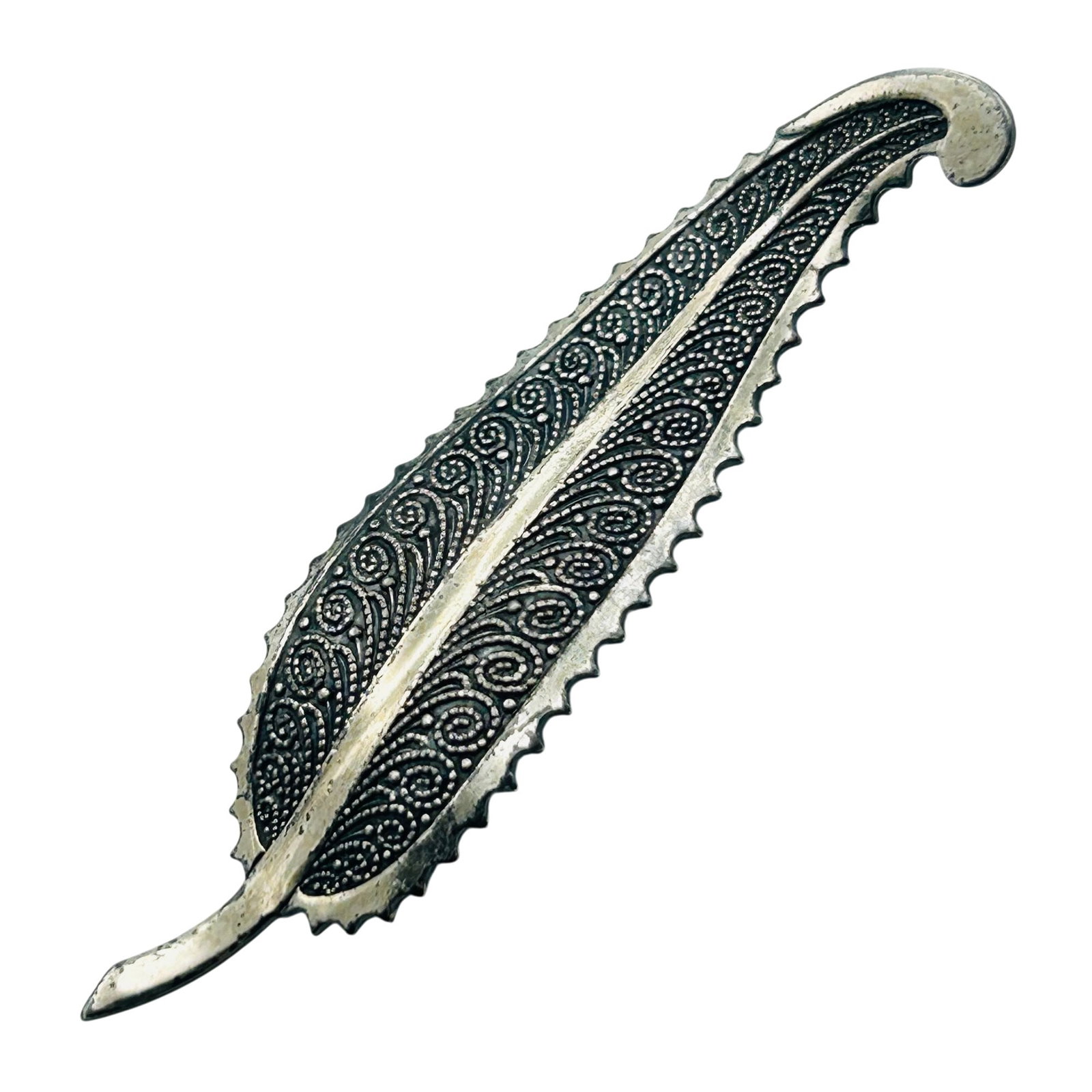 Beau Sterling Leaf Brooch (1 of 5)