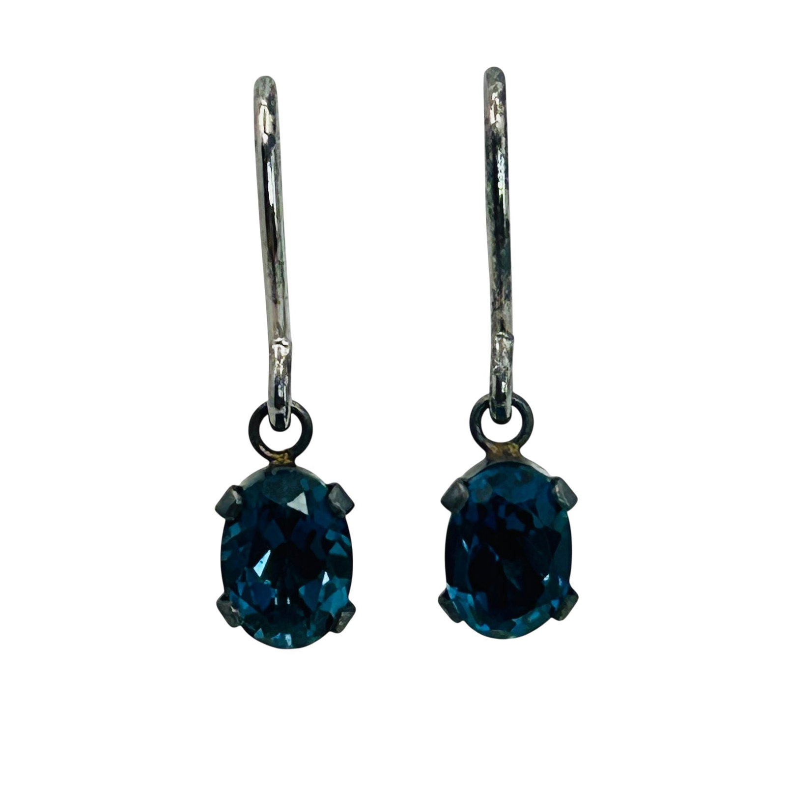 Signed Sterling Spinel Hook Back Earrings (1 of 6)