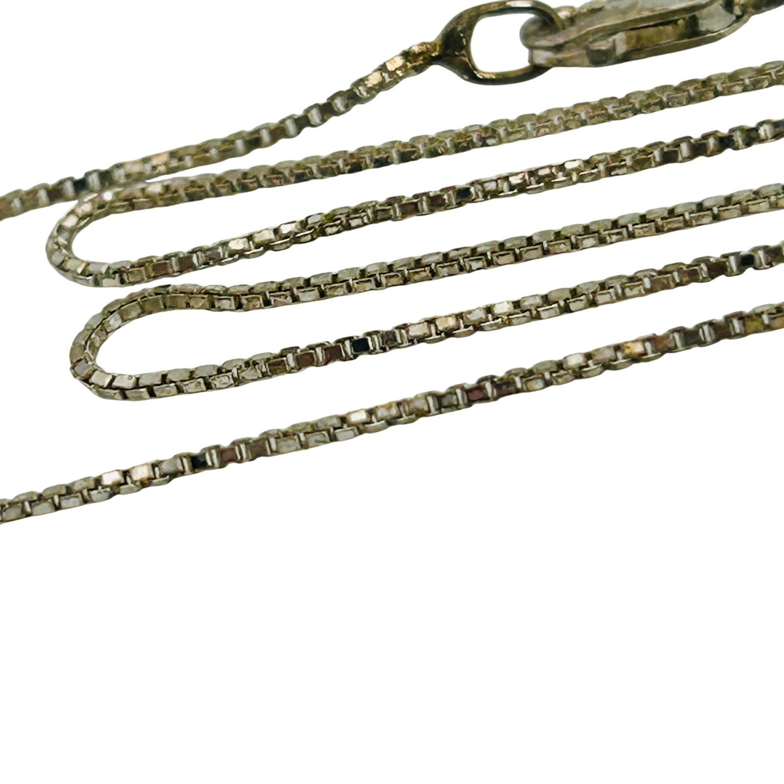 Signed Italy Sterling Box Chain Necklace (1 of 4)