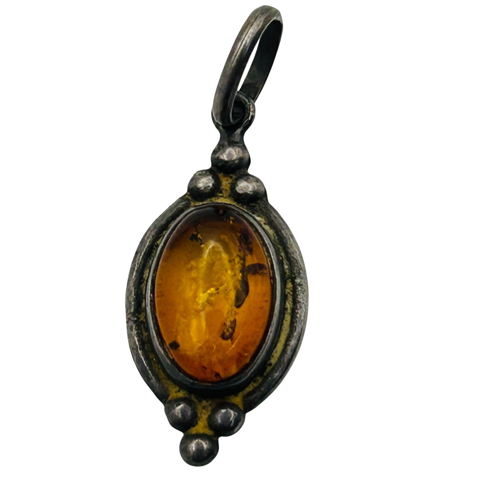 Sterling Amber Oval Pendant (1 of 4)