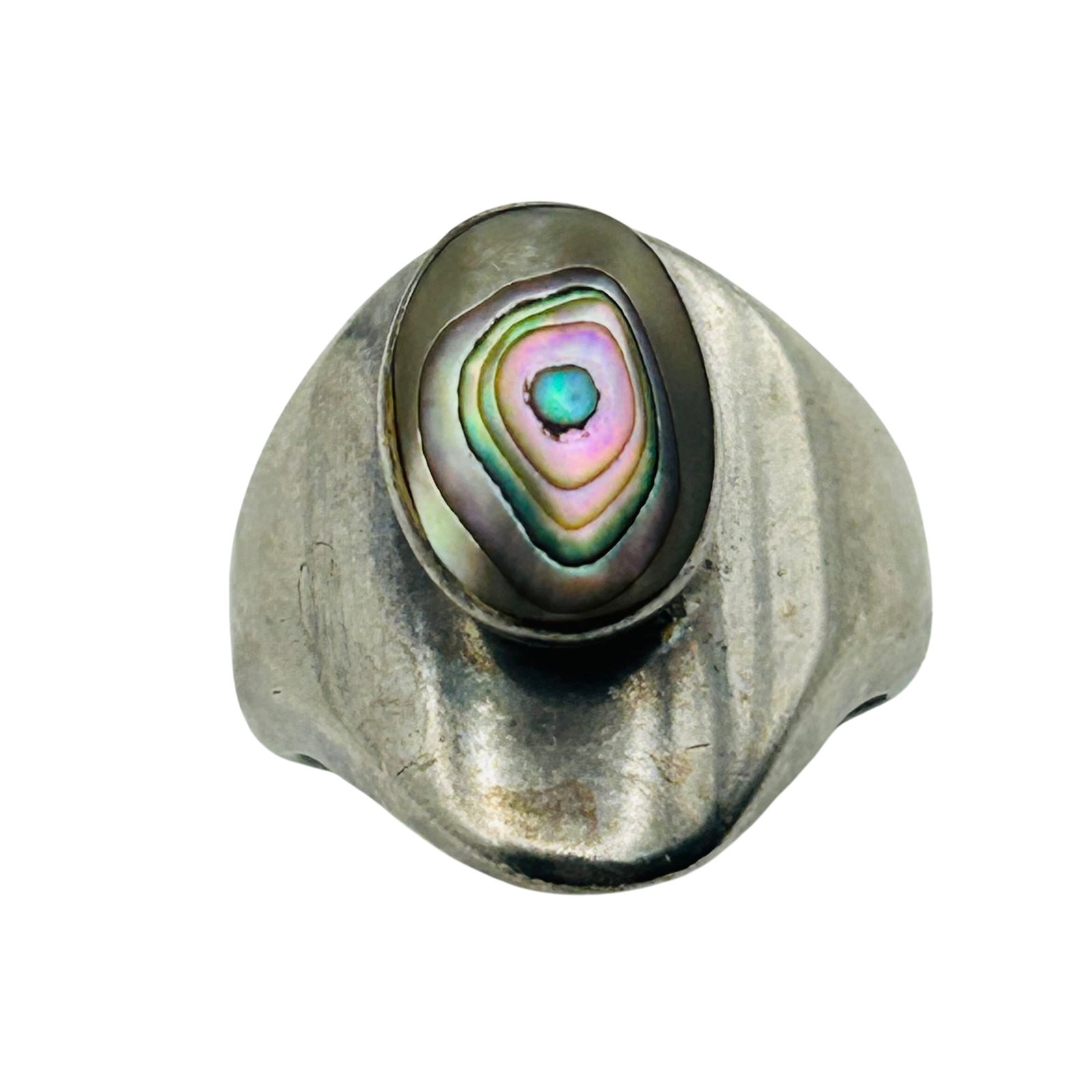 Mexico Sterling Abalone Ring Size 6.5 (1 of 6)