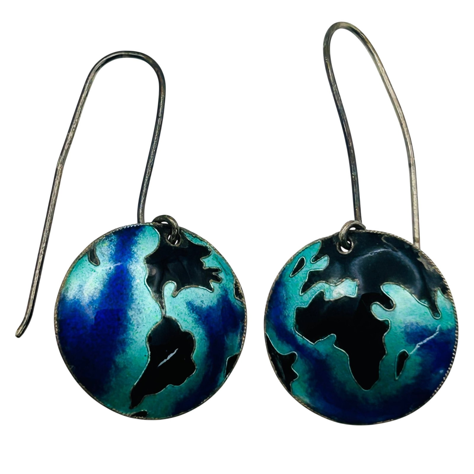 Sterling Enamel Globe Earrings (1 of 5)