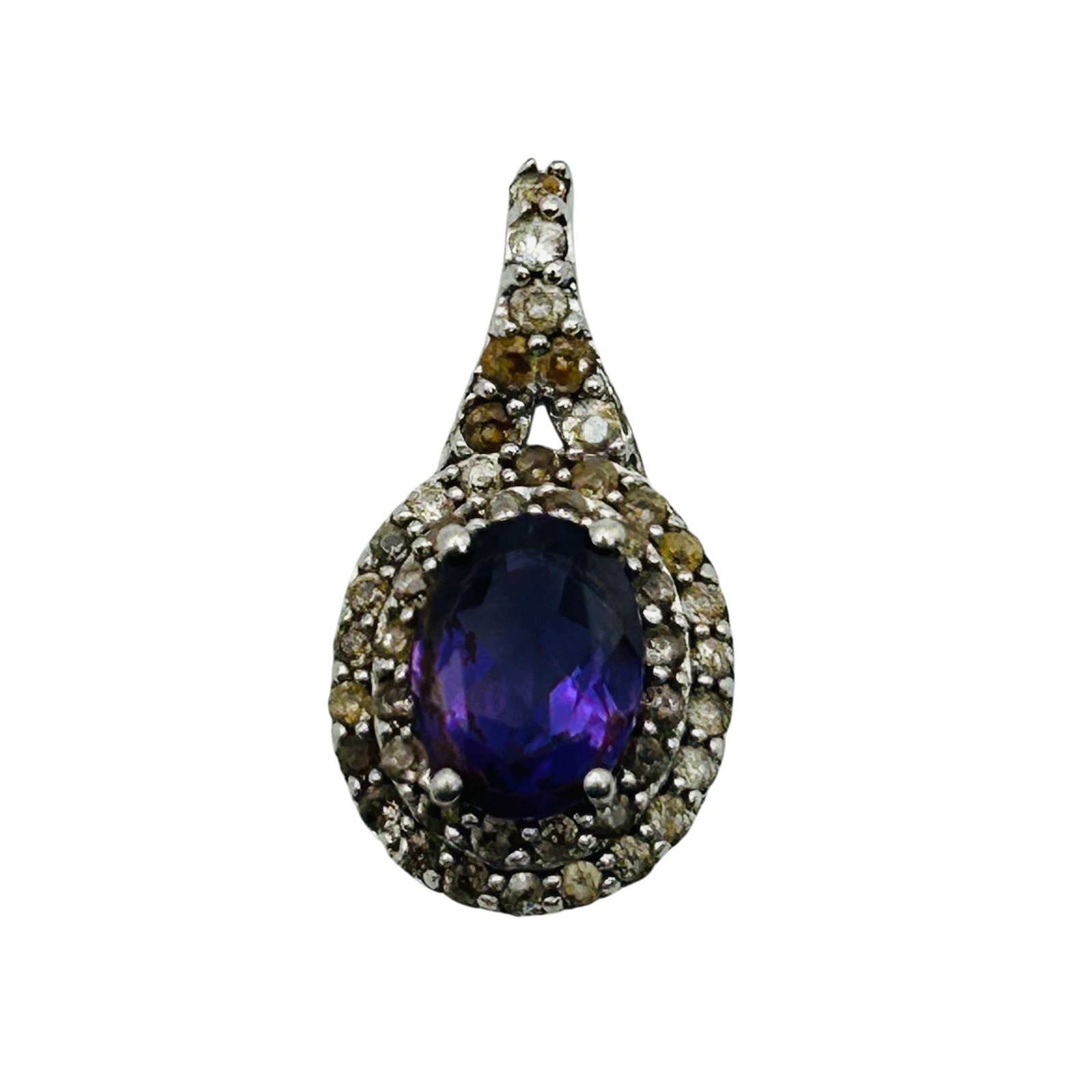 Signed Sterling Multi Gem Pendant (1 of 4)