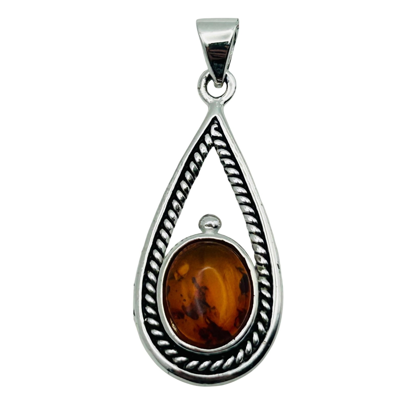 Sterling Amber Teardrop Pendant (1 of 5)
