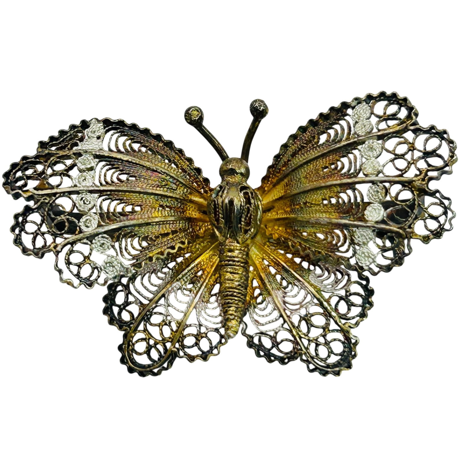 Vintage 800 Silver Filigree Brooch (1 of 5)