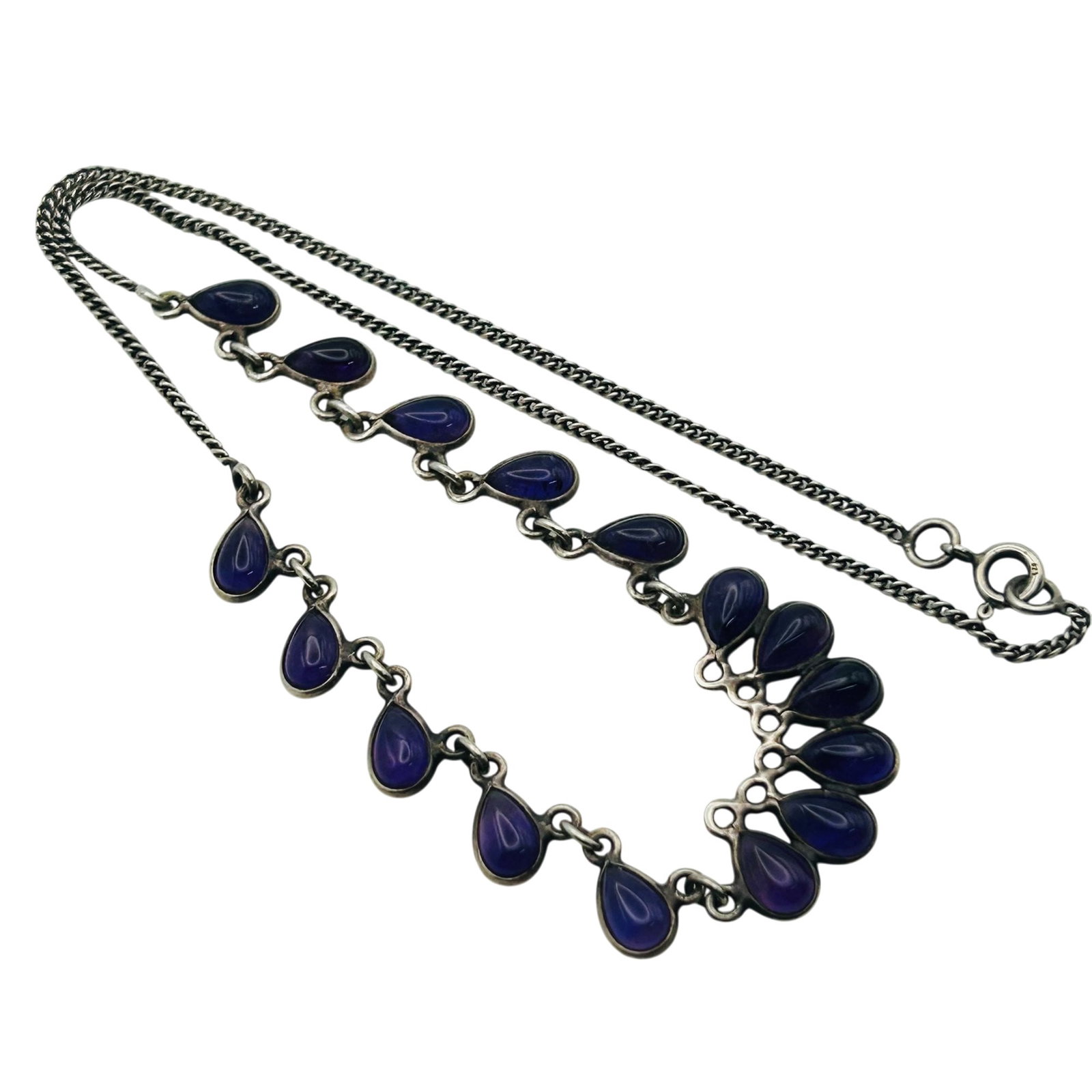 Sterling Amethyst Curb Chain Necklace (1 of 5)