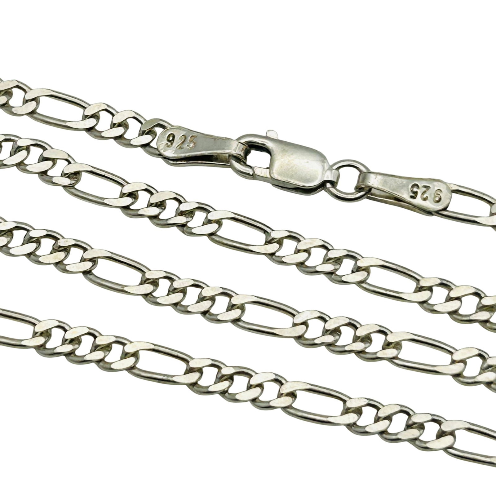Sterling Figaro Chain Necklace. 8.4g (1 of 4)