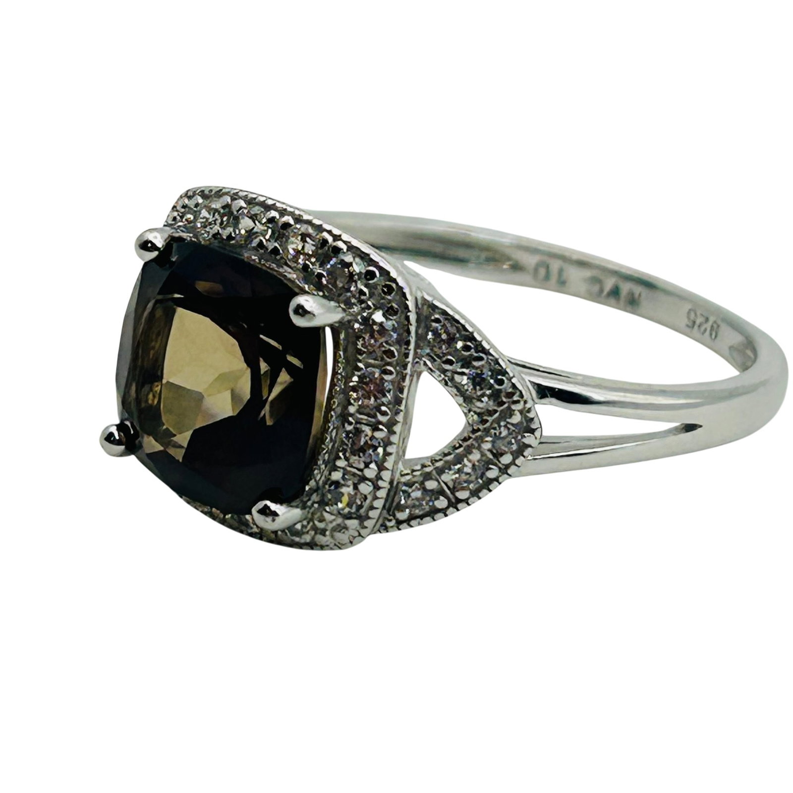 Signed Sterling Topaz Ring Sz 10 (1 of 6)