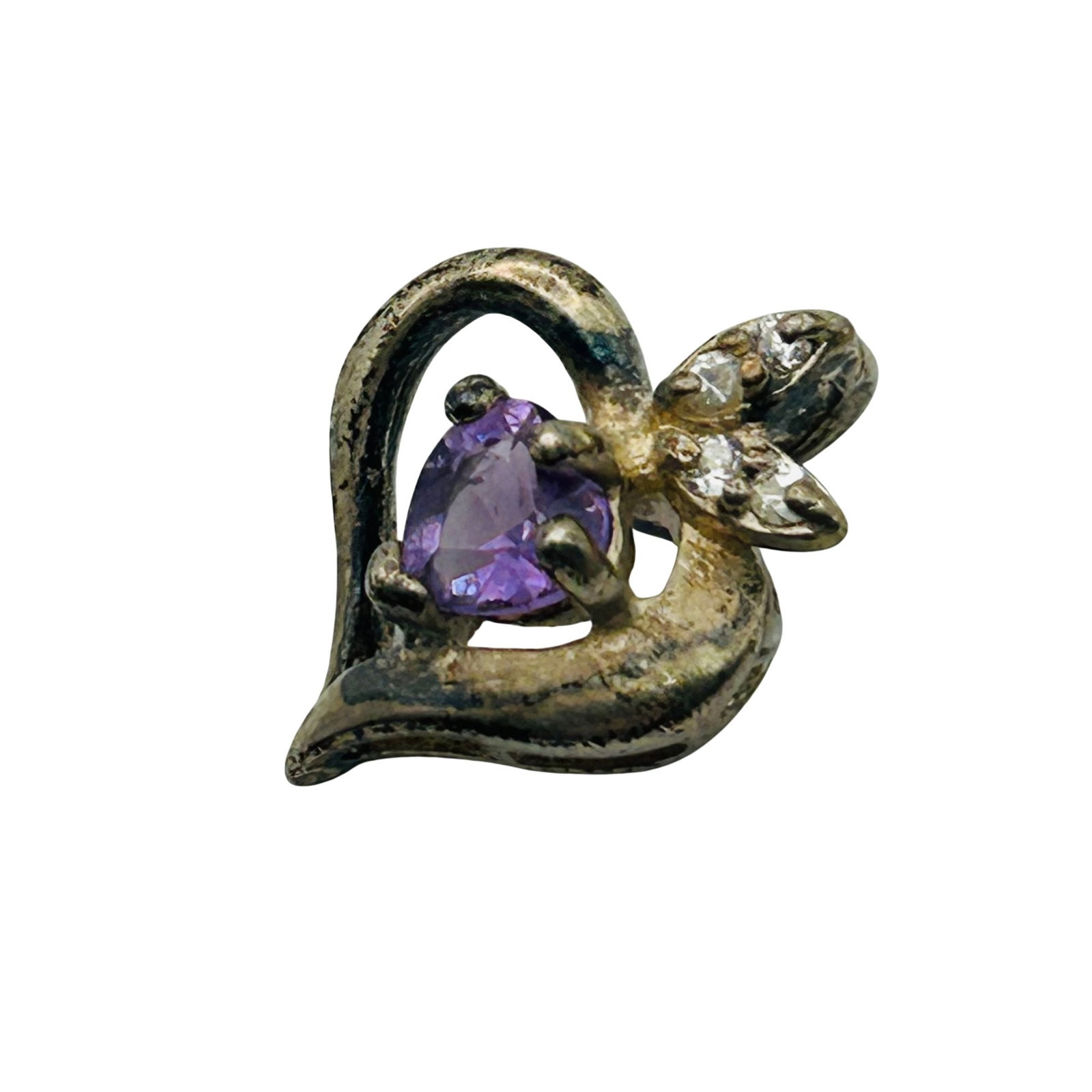 Sterling Amber Heart Pendant (1 of 4)