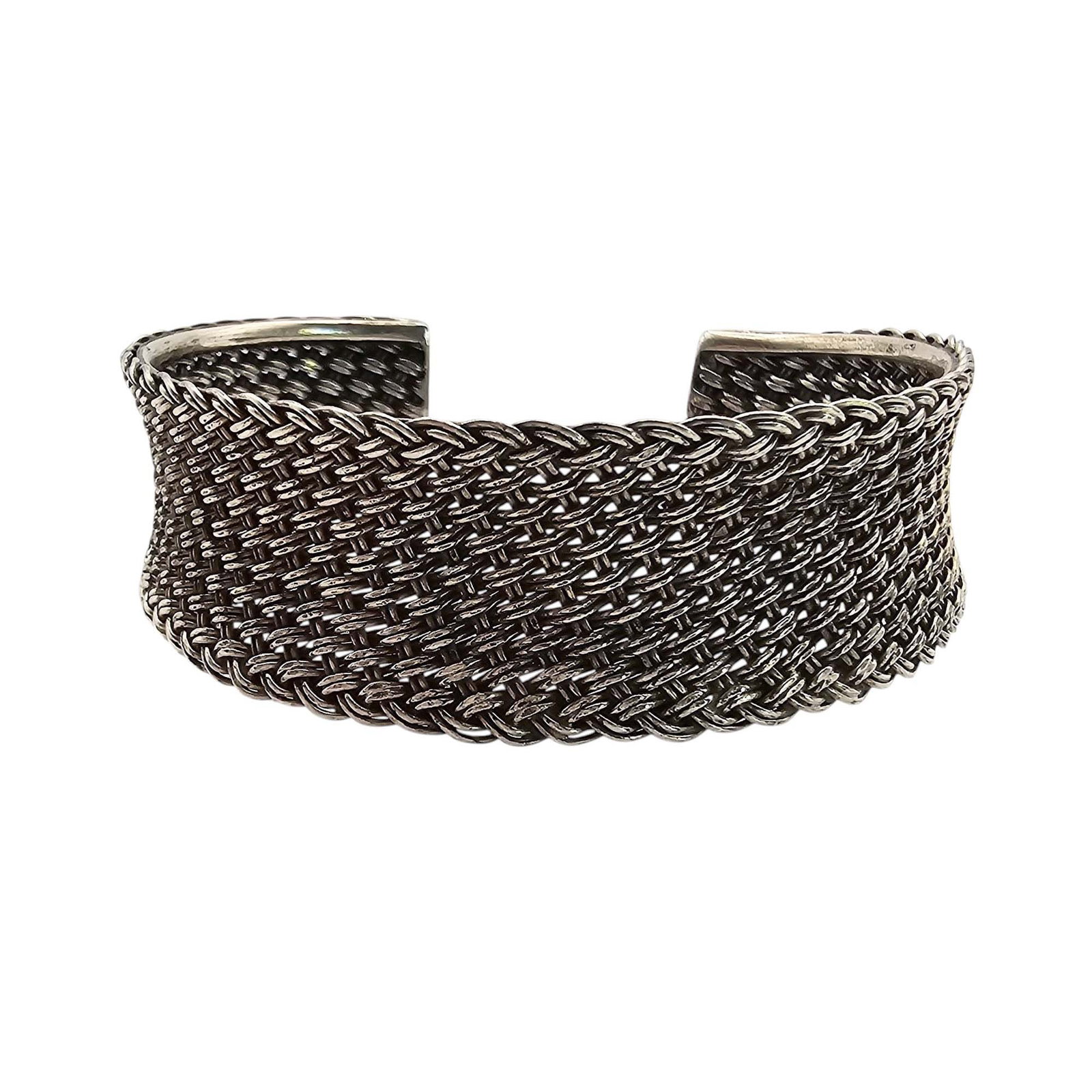 Sterling Silver Basket Weave Cuff Bracelet 29.5 G (1 of 5)