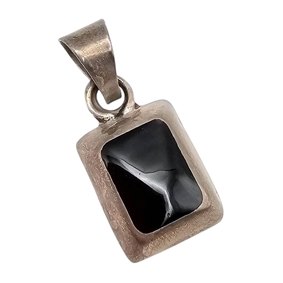 Mexico TA Onyx Sterling Silver Inlay Pendant 4.7 G: Mexico TA Onyx Sterling Silver Inlay Pendant 4.7 G