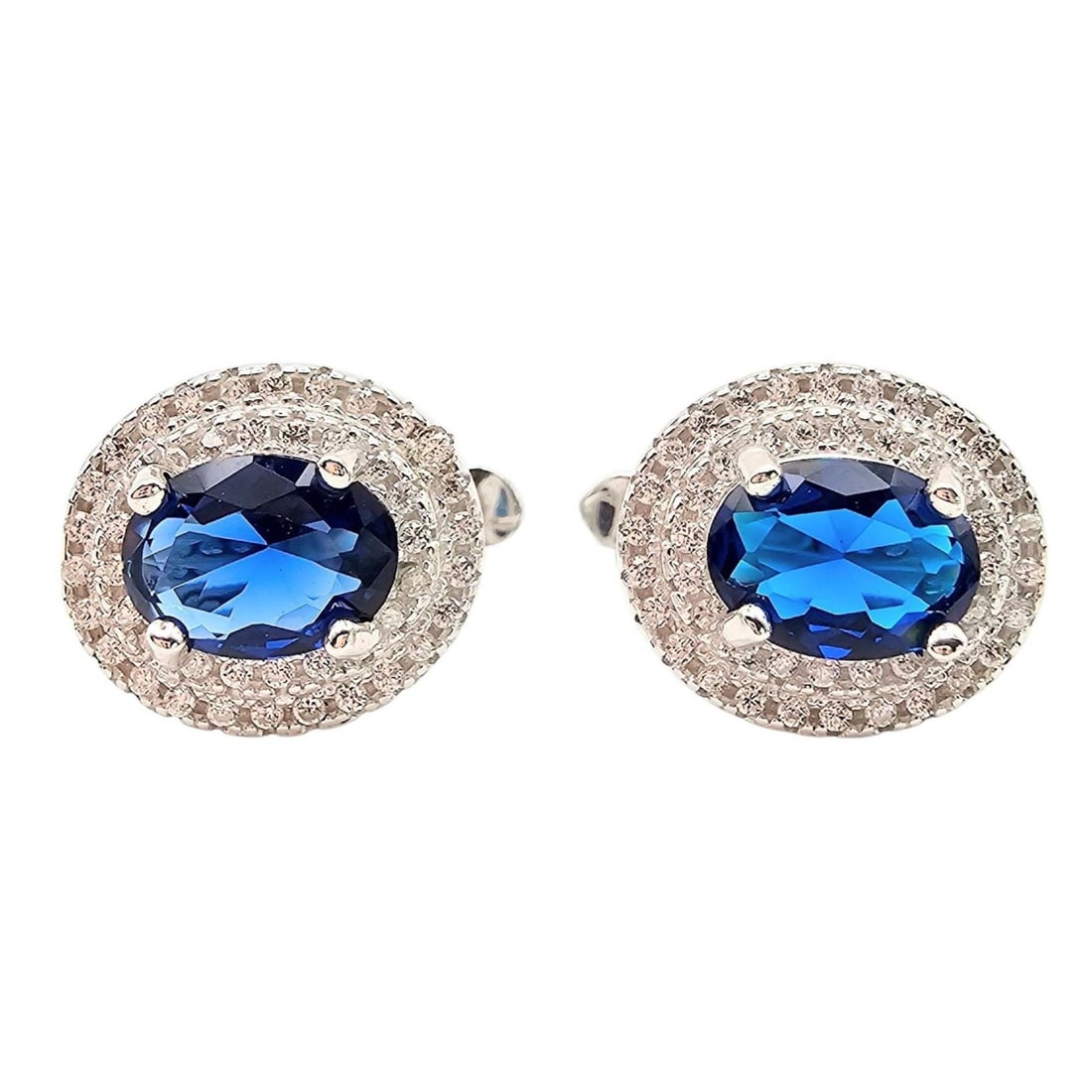 Cubic Zirconia Sterling Silver Earrings 4.7 G (1 of 4)