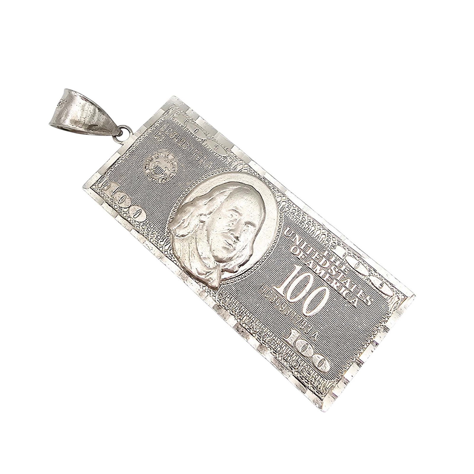 CGC Sterling Silver 100 Dollar Bill Pendant 8.2 G (1 of 4)