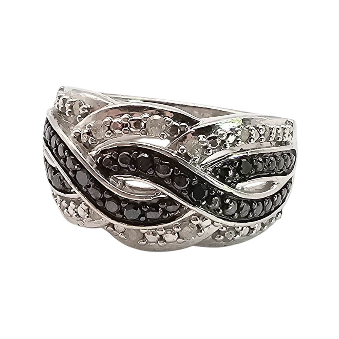 OTC Diamond Sterling Silver Ring Size 6.75 6.8 G (1 of 4)