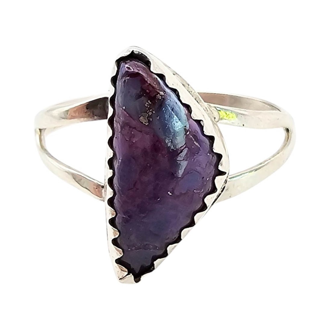Native Charoite Sterling Silver Ring Size 5.75 2 G: Native Charoite Sterling Silver Ring Size 5.75 2 G