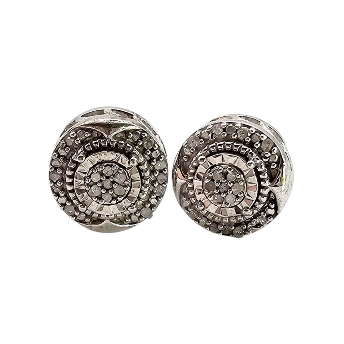 SK9 Diamond Sterling Silver Earrings 2.1 G: SK9 Diamond Sterling Silver Earrings 2.1 G no backs