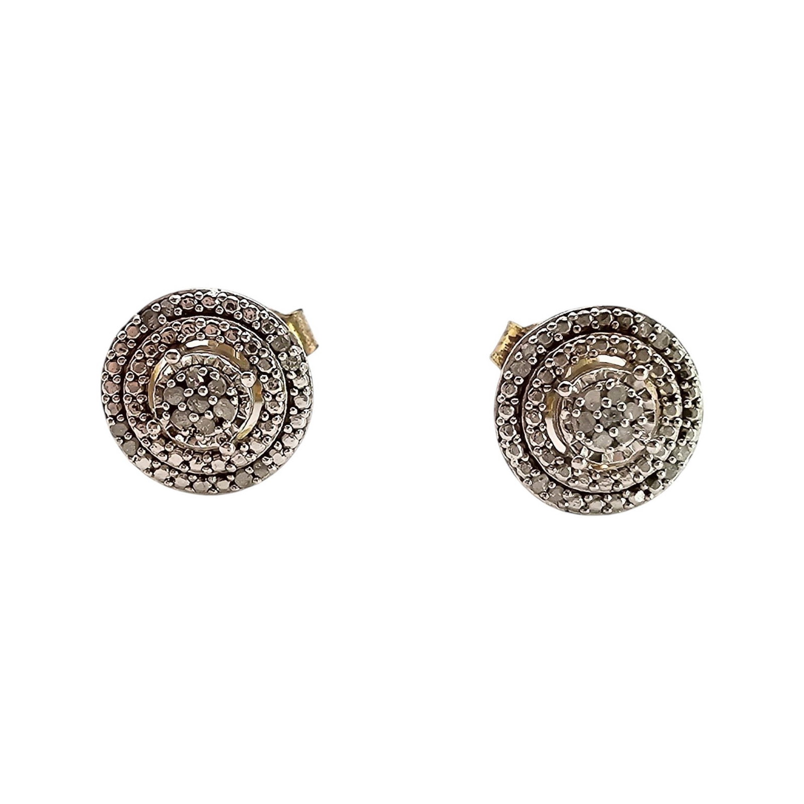 VD Diamond Gold Over Sterling Silver Earrings 2.6 G: VD Diamond Gold Over Sterling Silver Earrings 2.6 G