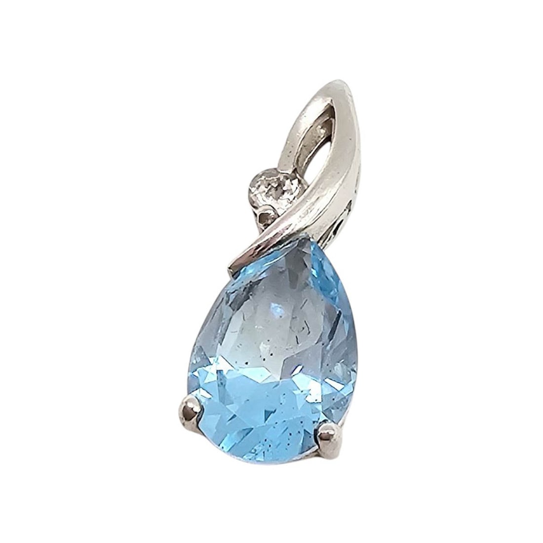 AJ Blue And White Topaz Sterling Silver Pendant 1.6 G (1 of 4)