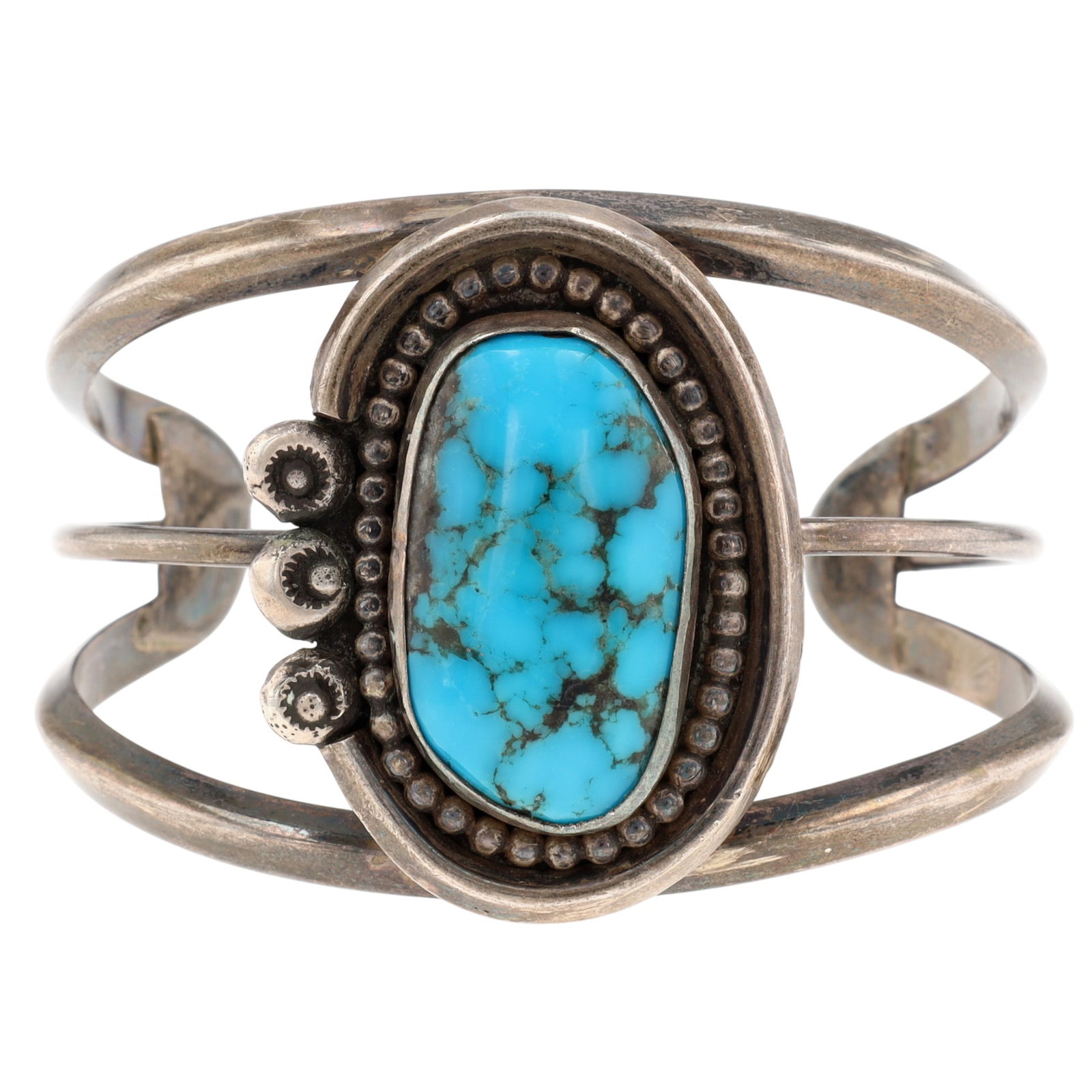 Vintage Navajo Sterling Turquoise Cuff Bracelet (1 of 6)