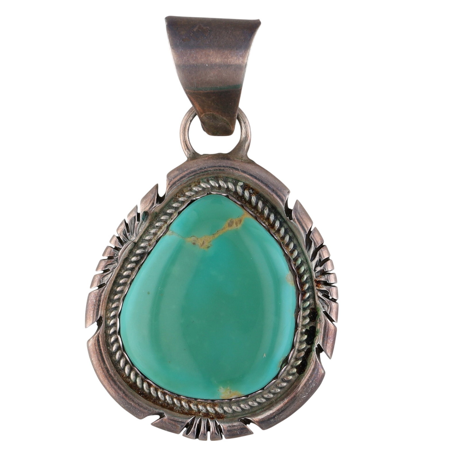 Jon McCray Navajo Sterling Turquoise Pendant (1 of 4)
