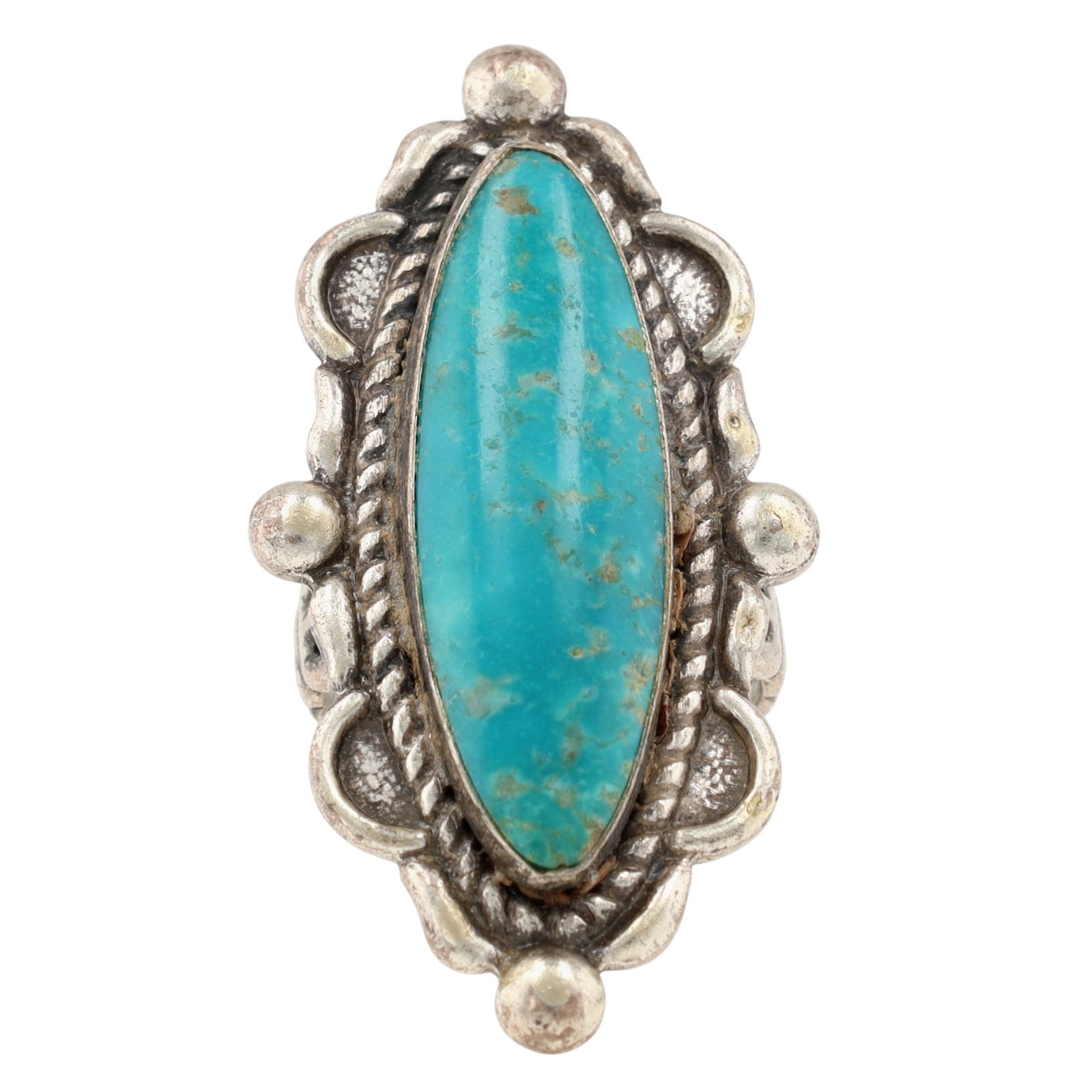 Vintage Maisels Trading Post Sterling Turquoise Ring Sz 6 (1 of 7)