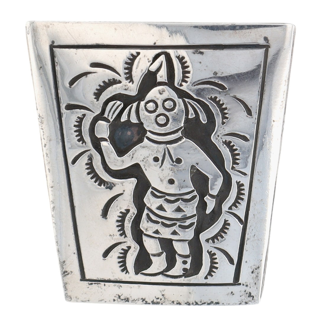 Vintage Hopi Sterling Mudhead Bolo Slide: Vintage Hopi Sterling Mudhead Bolo Slide | Weight: 15.8g | 1.5" x 1.3"