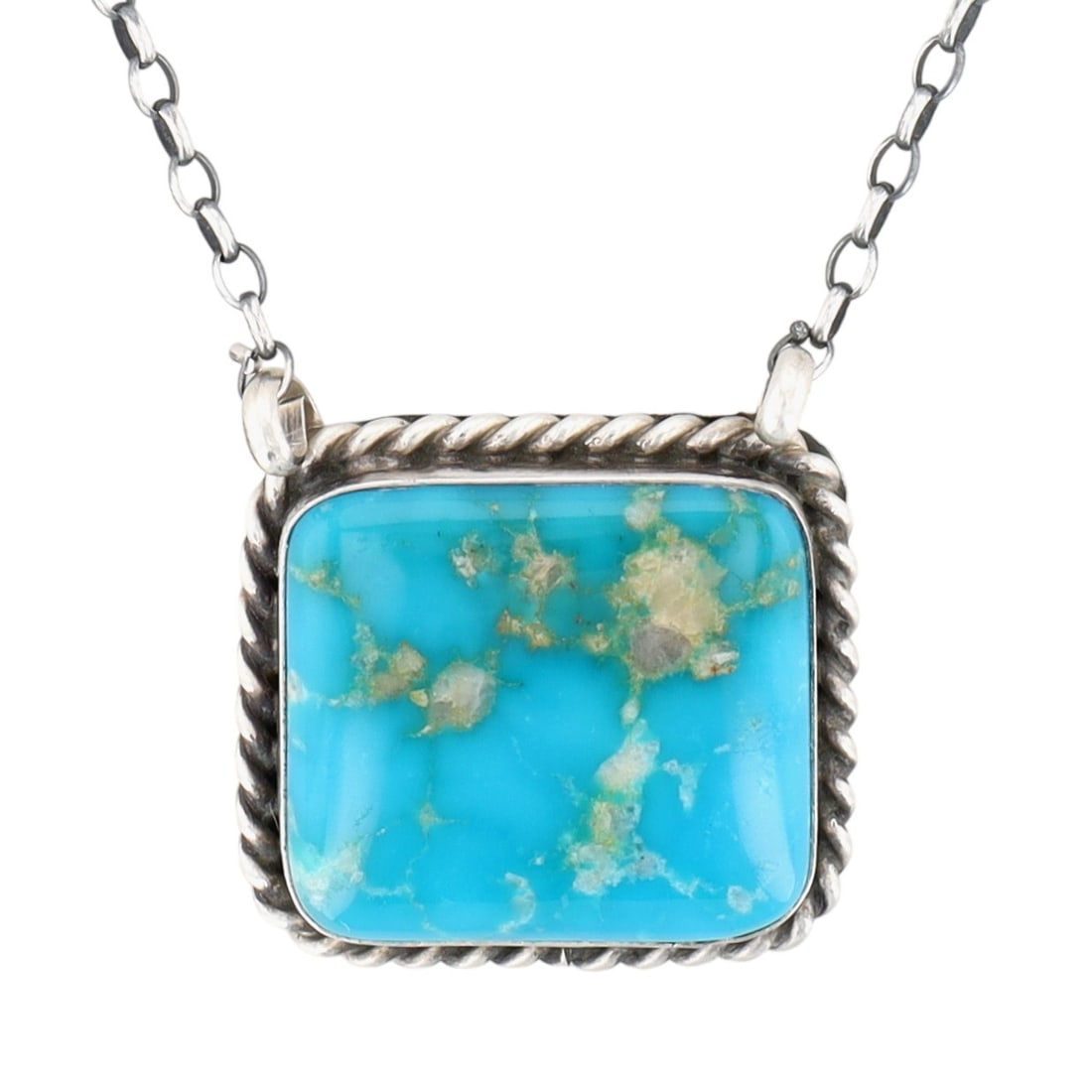 Augustine Largo Navajo Sterling Turquoise Bar Necklace (1 of 7)