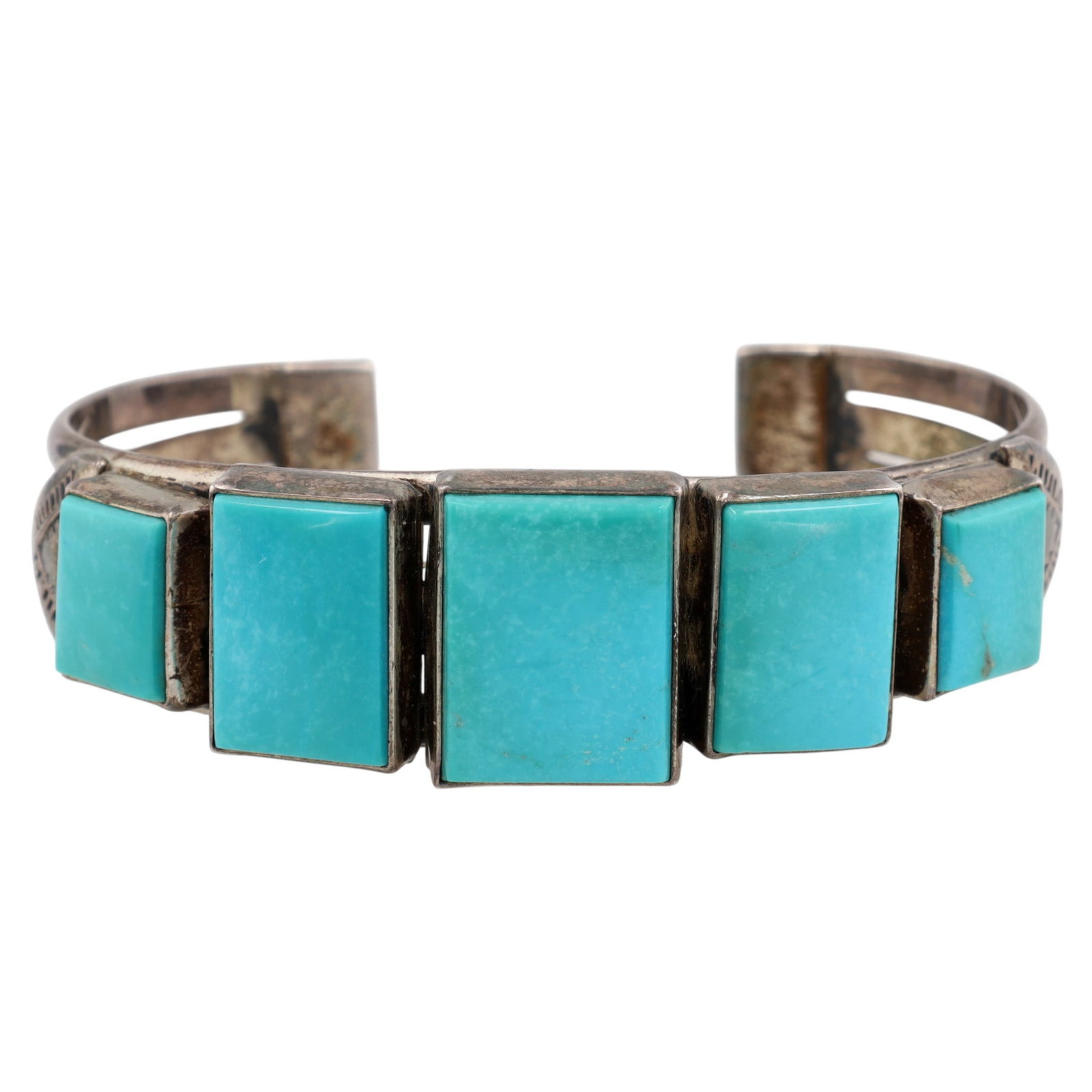 Vintage Navajo Sterling Turquoise Cuff Bracelet (1 of 5)