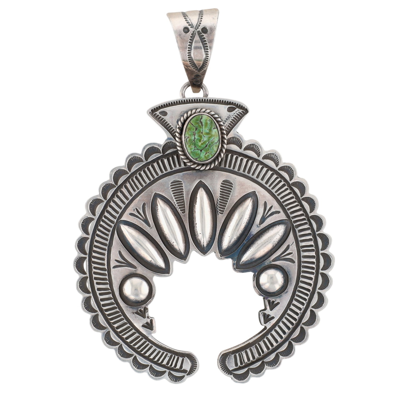 Alex Sanchez Navajo Sterling Sonoran Gold Turquoise Naja Pendant (1 of 4)