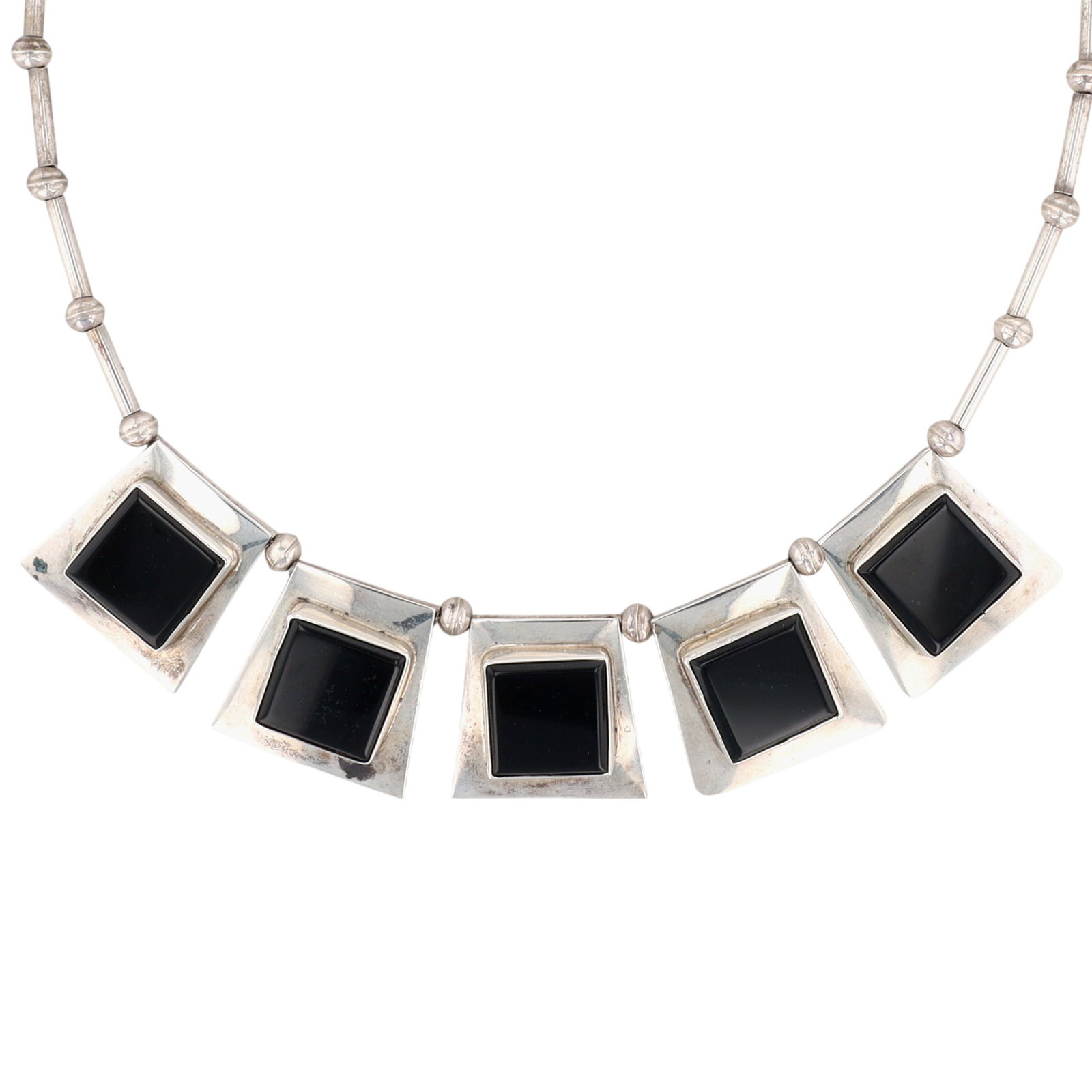 Frank & Sally Ramone Navajo Sterling Onyx Necklace (1 of 7)