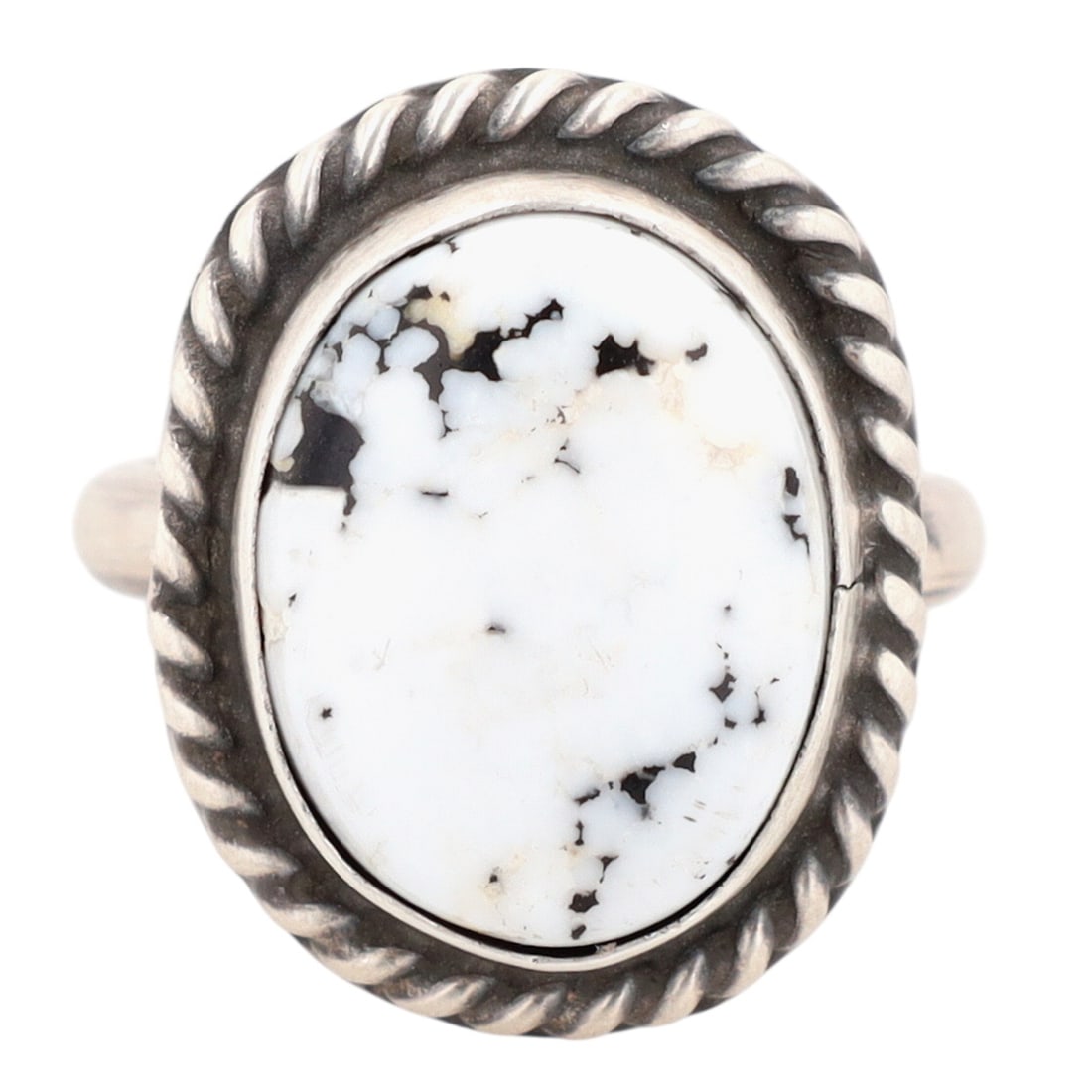 Judith Dixon Navajo Sterling White Buffalo Adjustable Ring (1 of 6)