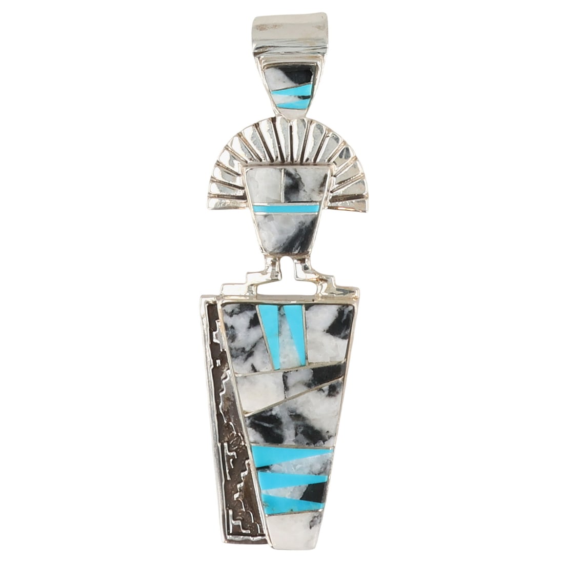 Calvin Begay Navajo Sterling Multi-Stone Inlay Kachina Pendant (1 of 4)