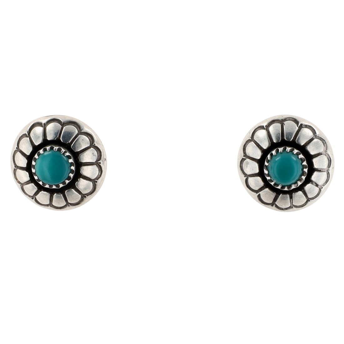 Award Winning Lee Yazzie Navajo Sterling Turquoise Earrings (1 of 4)