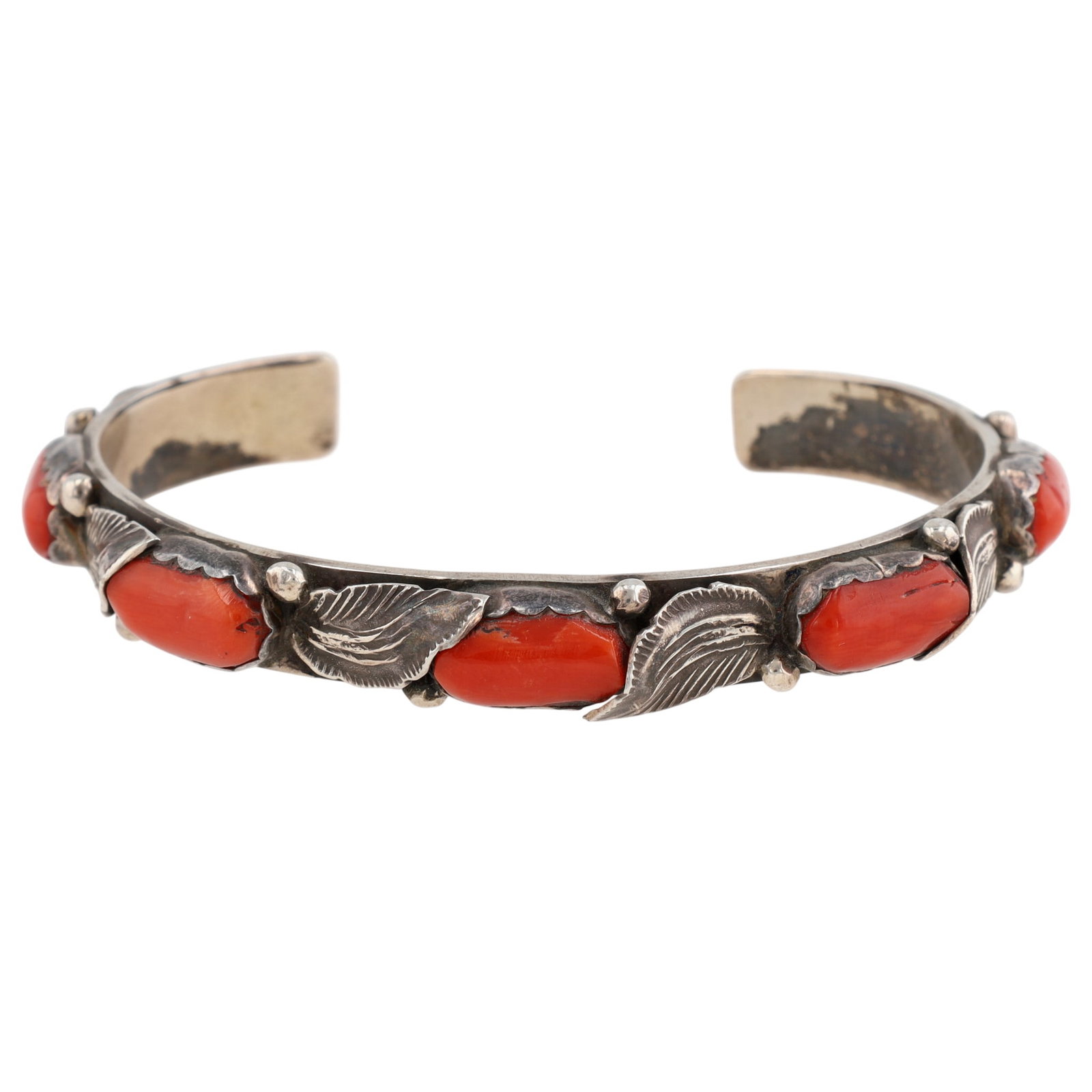 Dan Simplicio Zuni Sterling Coral Cuff Bracelet (1 of 6)