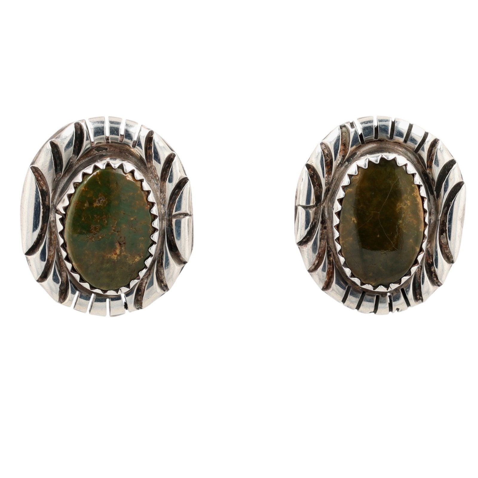 Navajo Sterling Royston Turquoise Earrings (1 of 3)