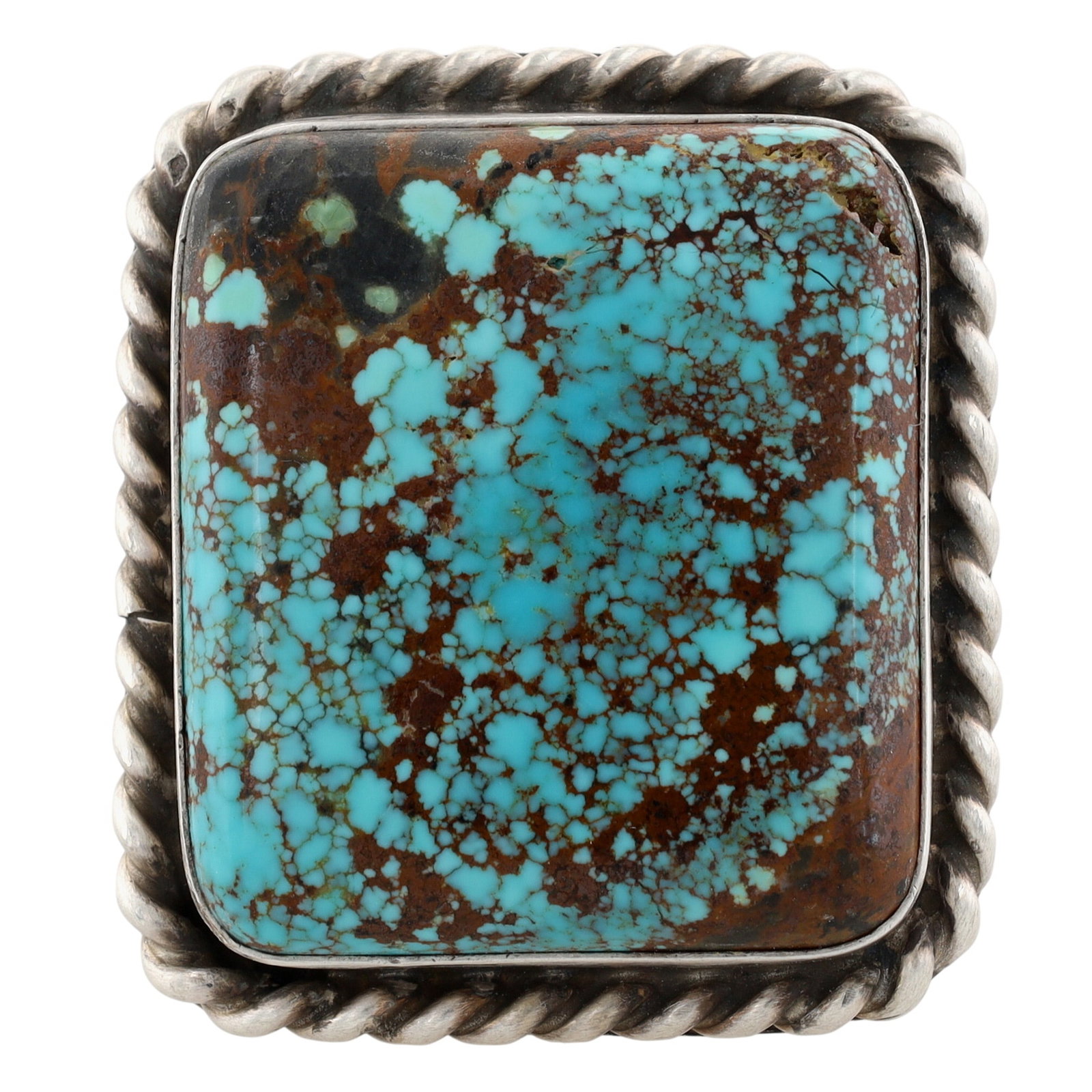 Augustine Largo Navajo Sterling #8 Turquoise Adjustable Ring - 2