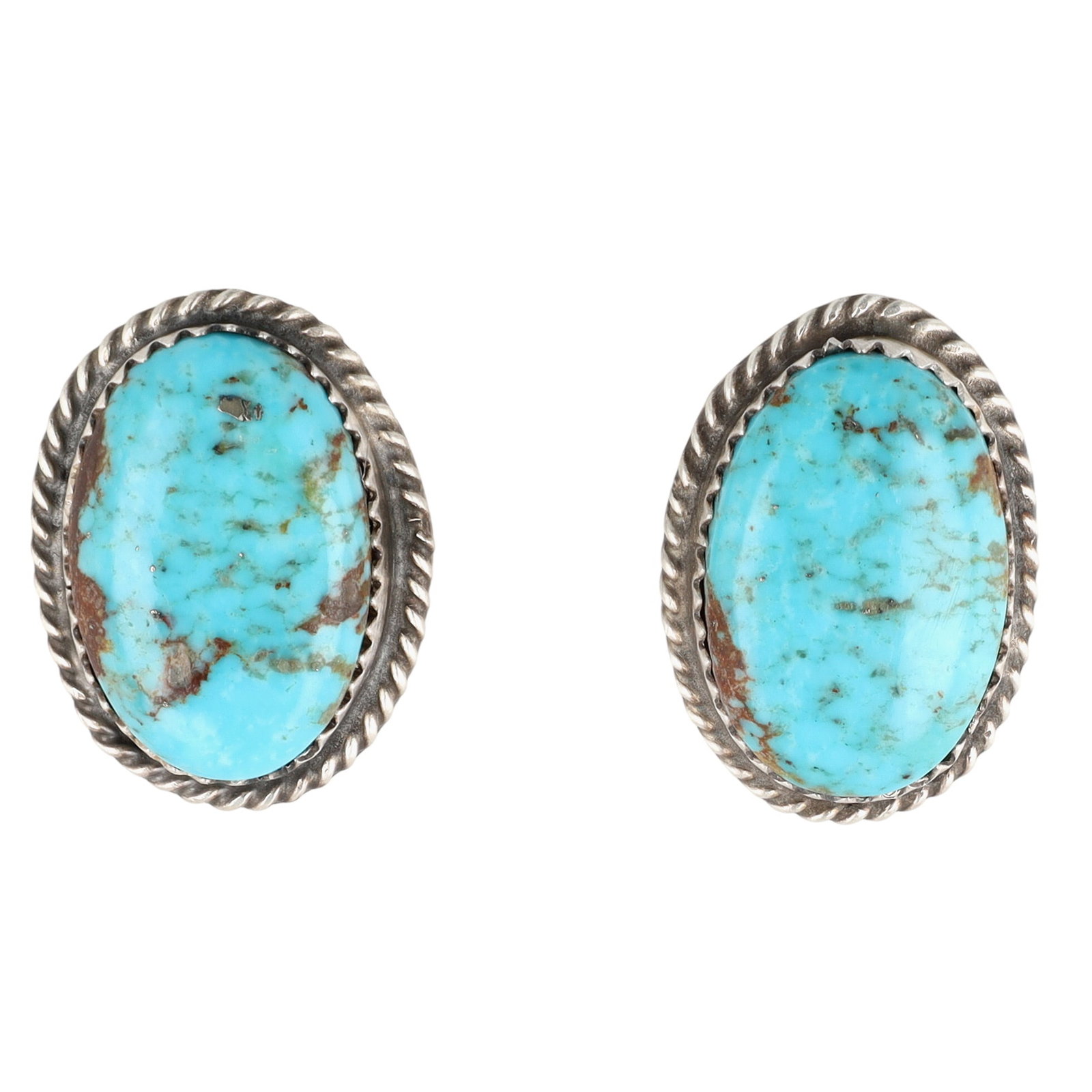 Donovan Nez Navajo Sterling Kingman Turquoise Earrings (1 of 4)