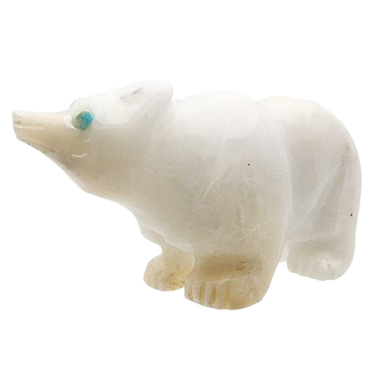 Zuni White Marble Bear Fetish Carving (1 of 9)