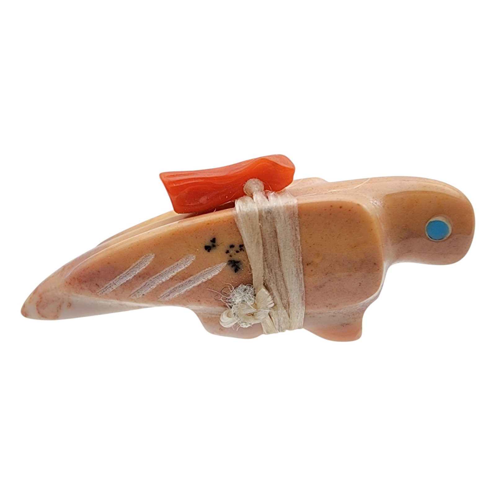 Signed Zuni Dolomite Offering Bird Fetish Carving (1 of 6)