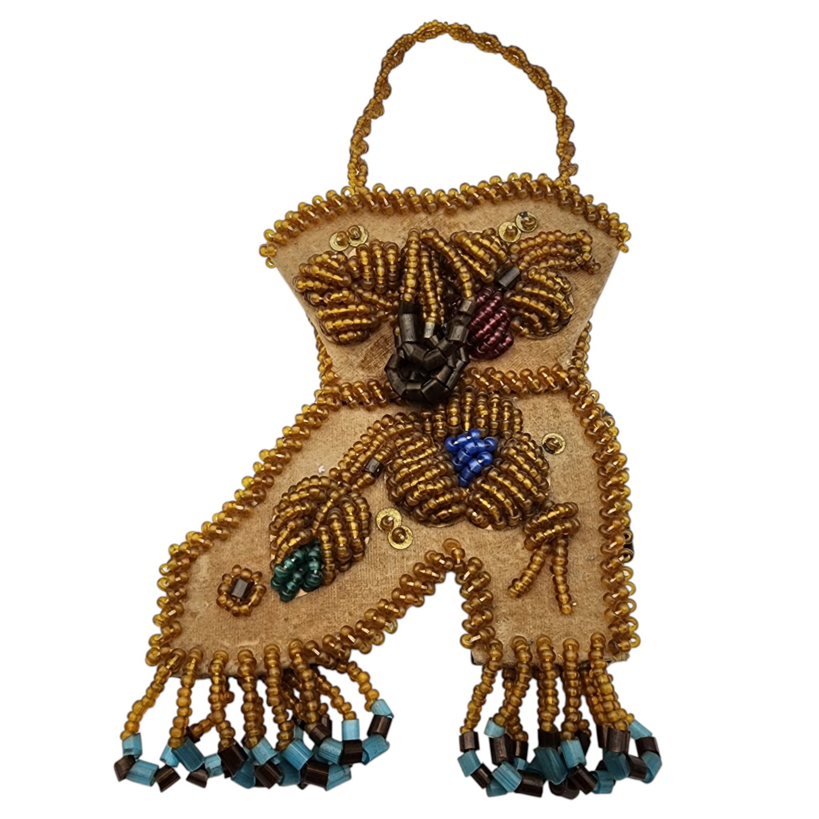 Antique Iroquois Native American Raised Beaded Boot Whimsy (1 of 7)