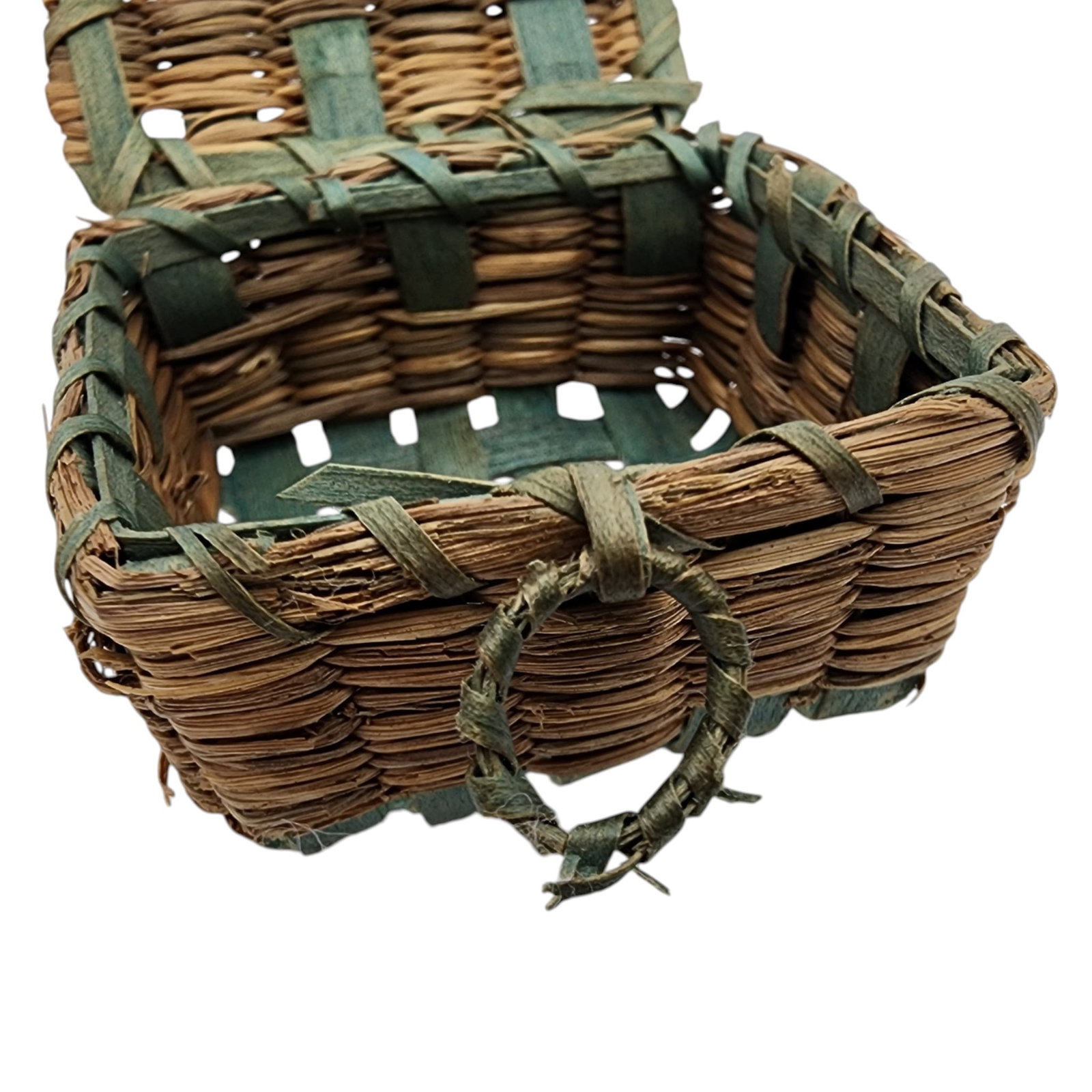 Native American Miniature Lidded Basket - 7