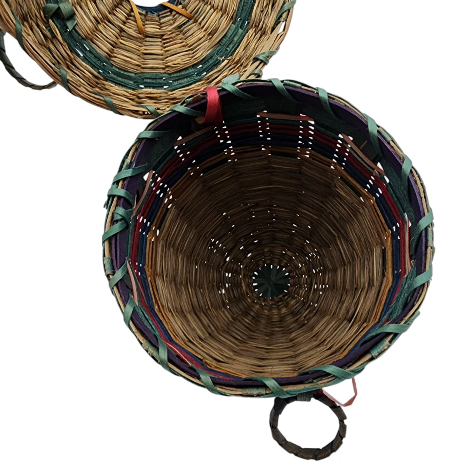 Native American Lidded Hanging Basket - 10
