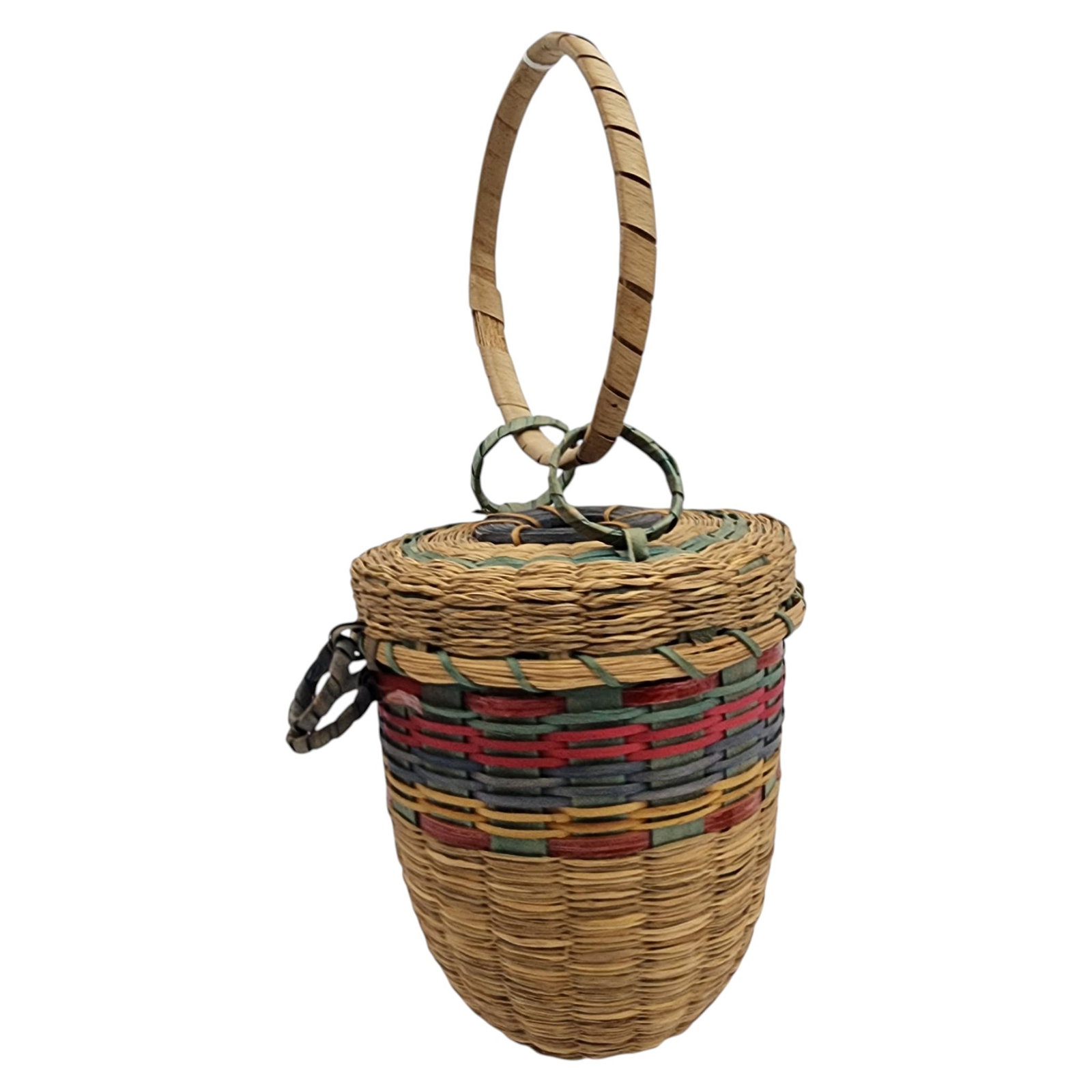 Native American Lidded Hanging Basket - 2