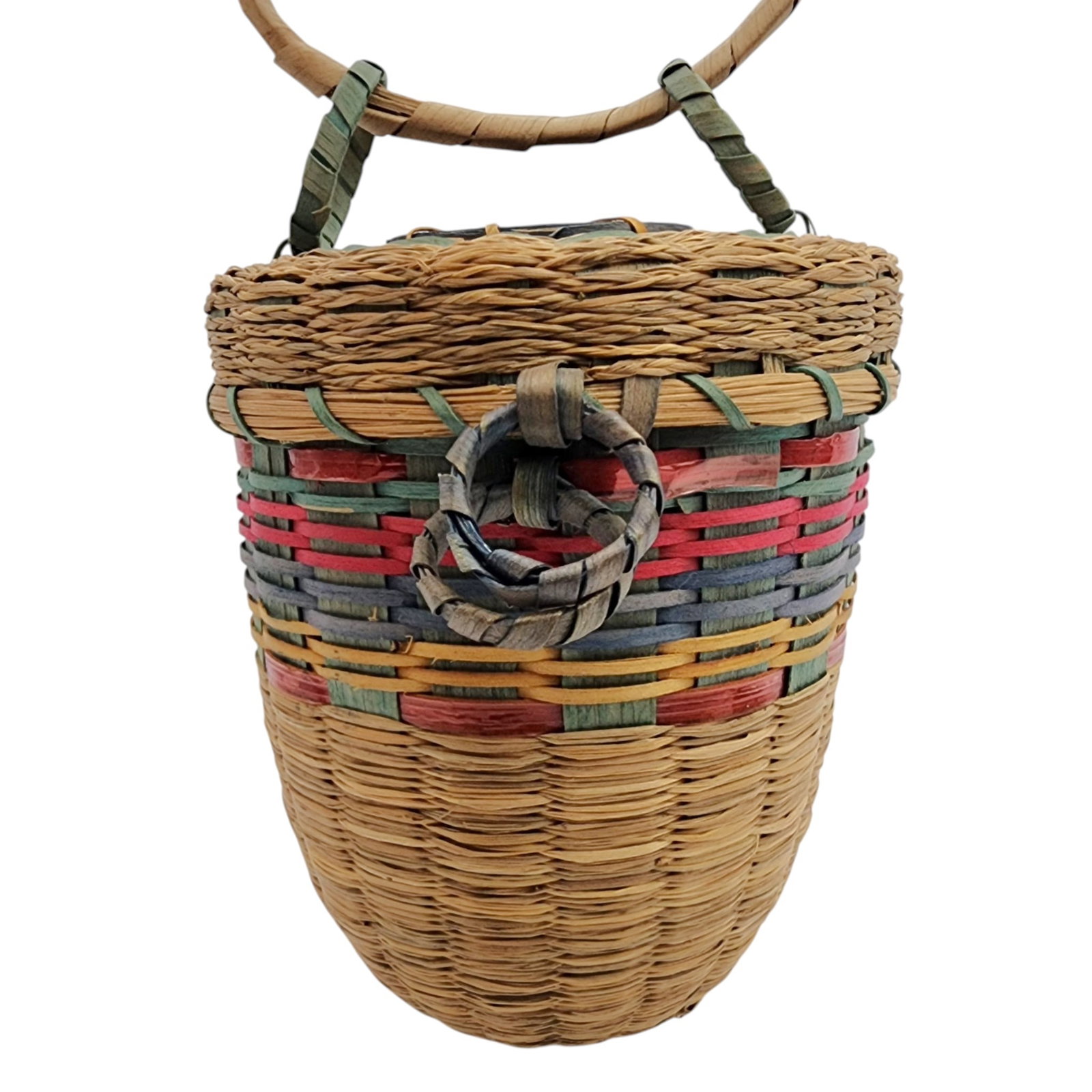 Native American Lidded Hanging Basket - 3