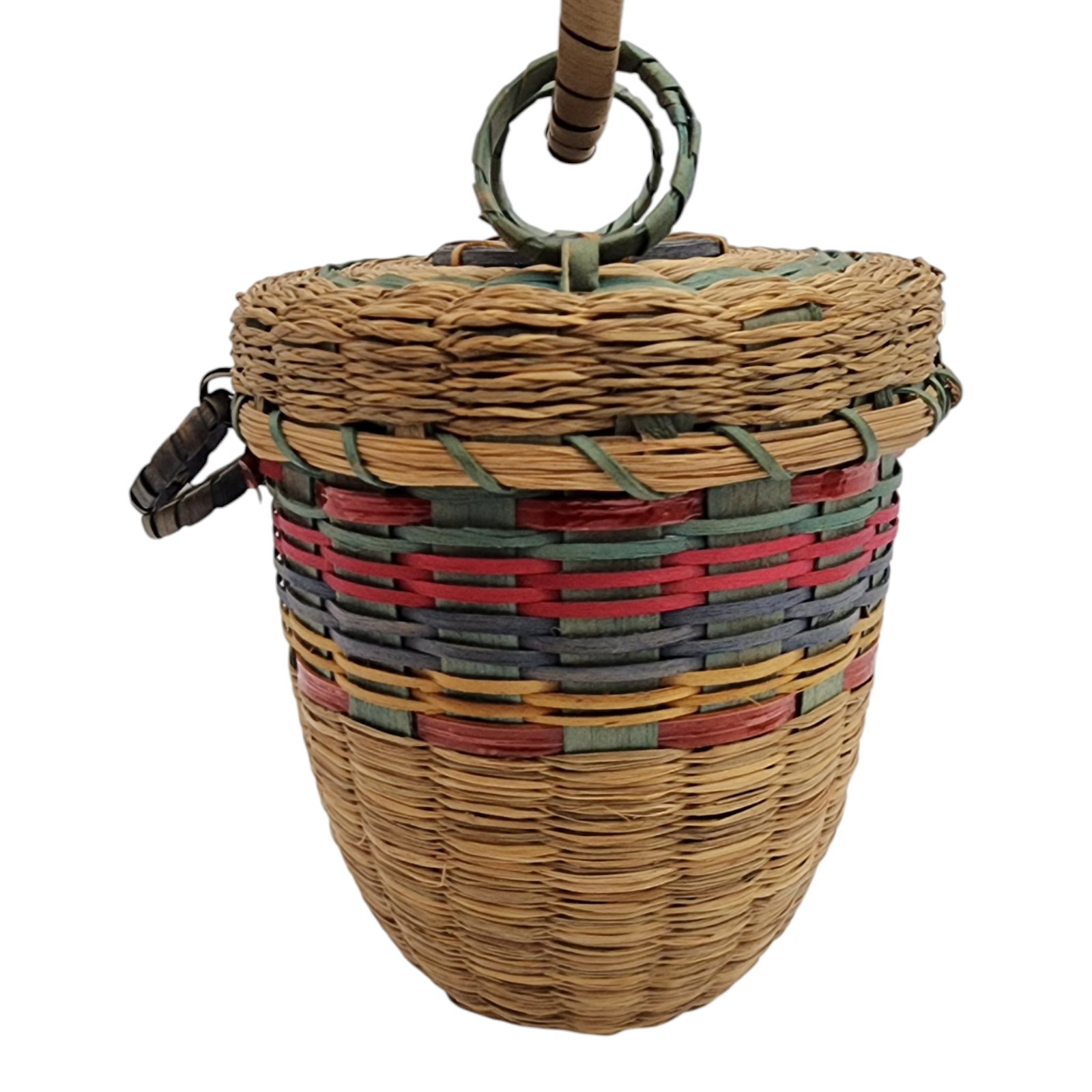 Native American Lidded Hanging Basket - 5