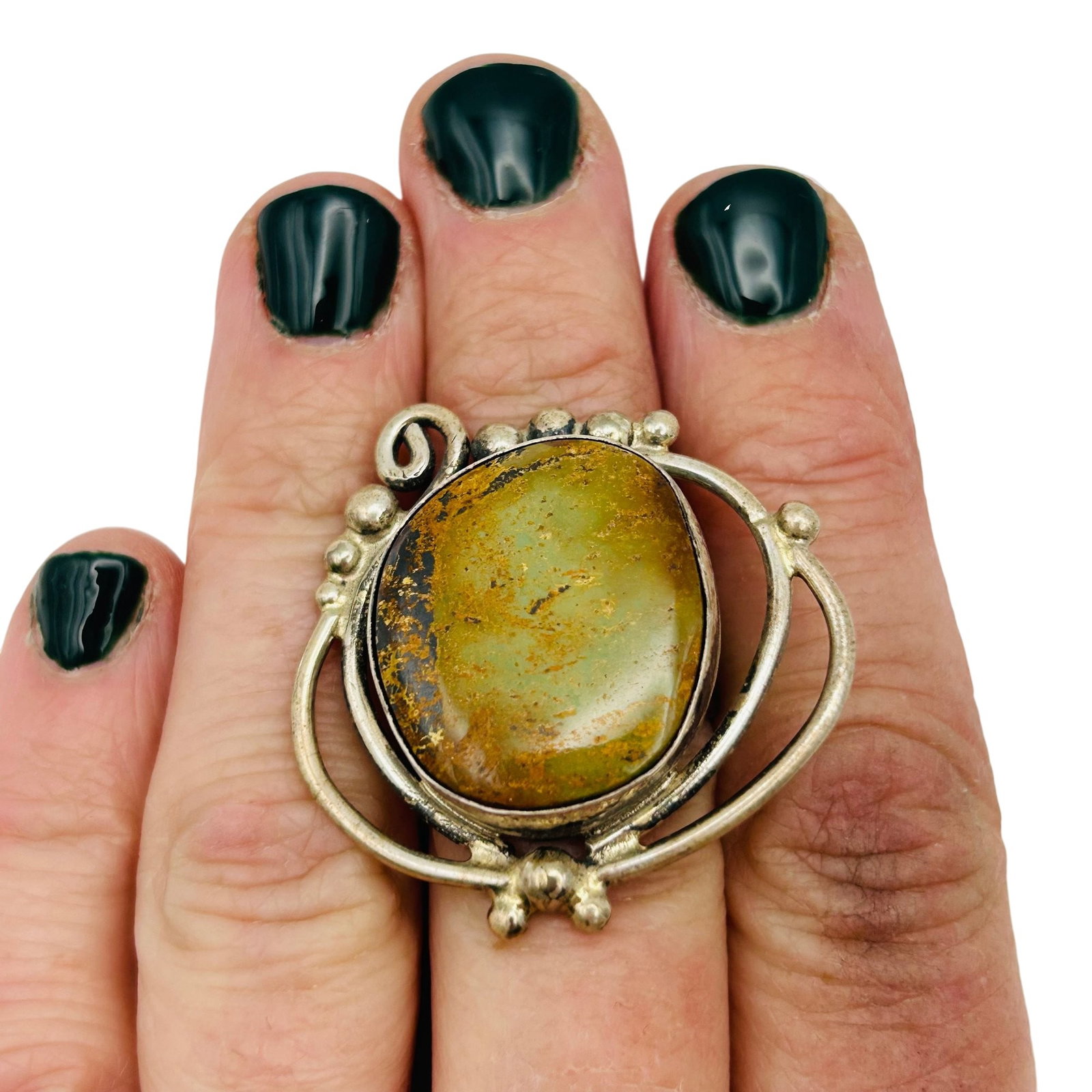 Betta Lee Navajo Sterling Royston Turquoise Ring Sz 7 (1 of 7)